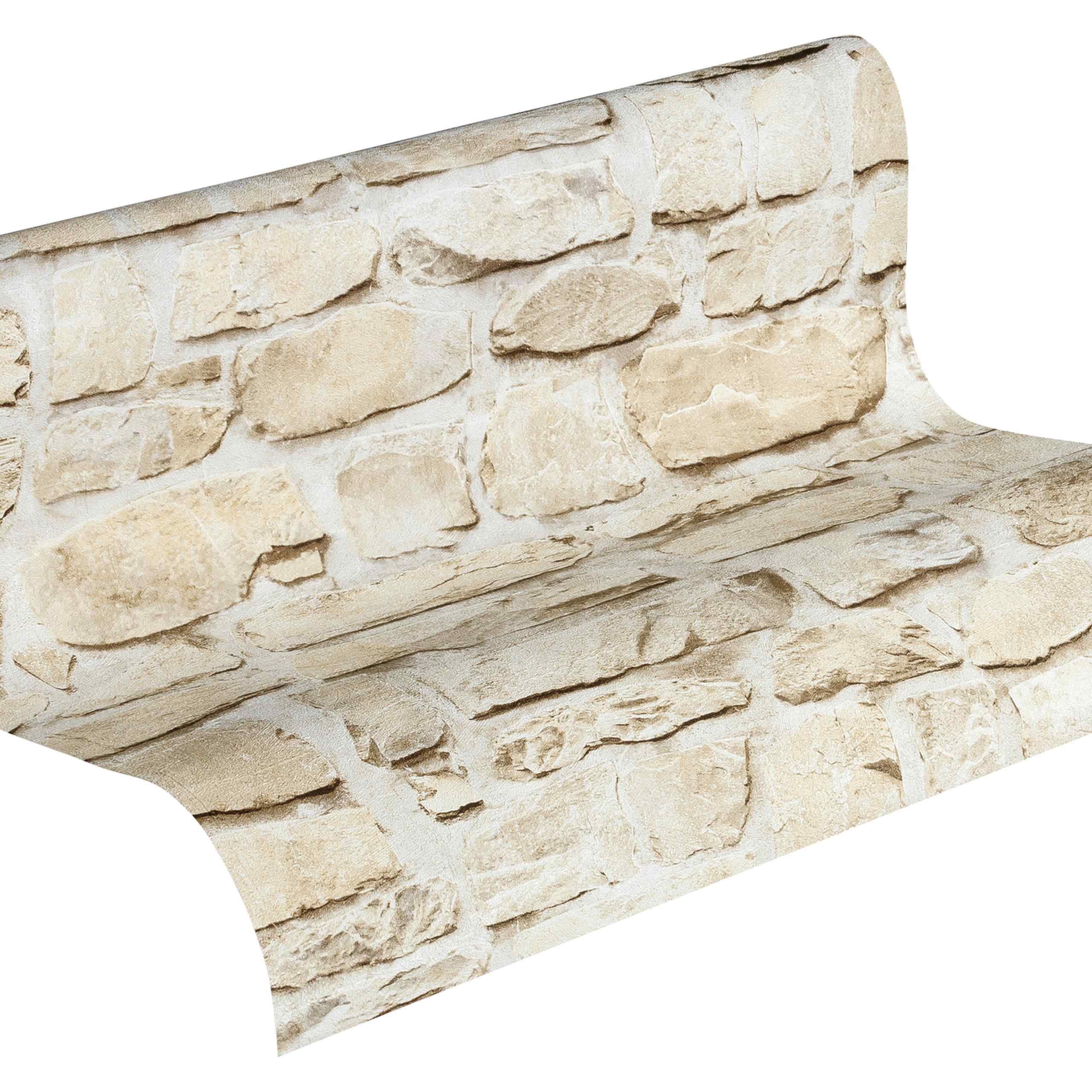 A.S. Creation | Il Decoro | 363703 | Vliestapete | Steinoptik | 0.53 x 10.05 m | Creme