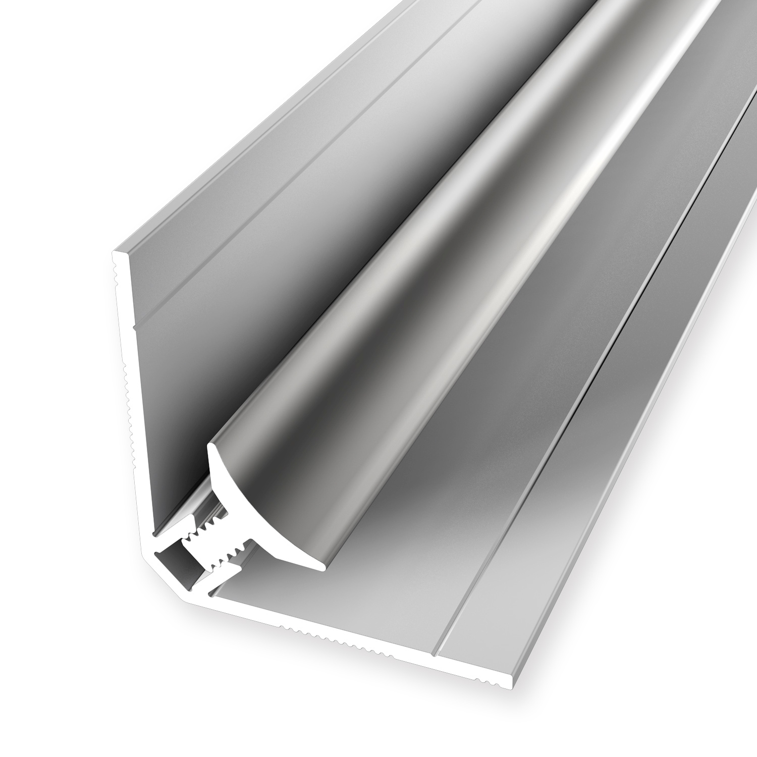 Wandprofil 30 x 30 x 2600 mm Einfasshöhe 3 - 5 mm Aluminium Clip-Innenecke Glatt Küberit