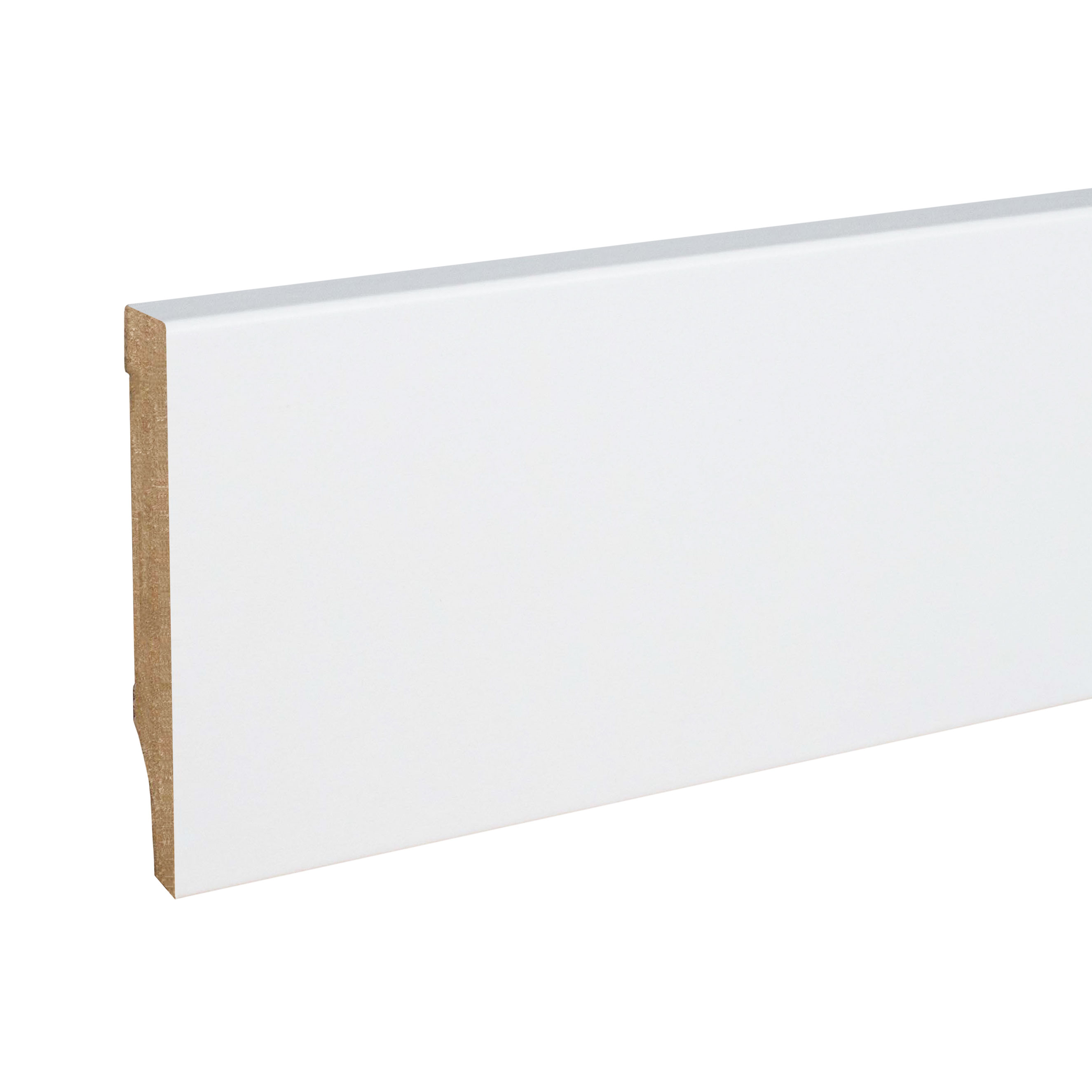 Sockelleiste Eckiges Profil 10 x 58 x 2500 mm MDF foliert Weiß Klassisch by PROVISTON