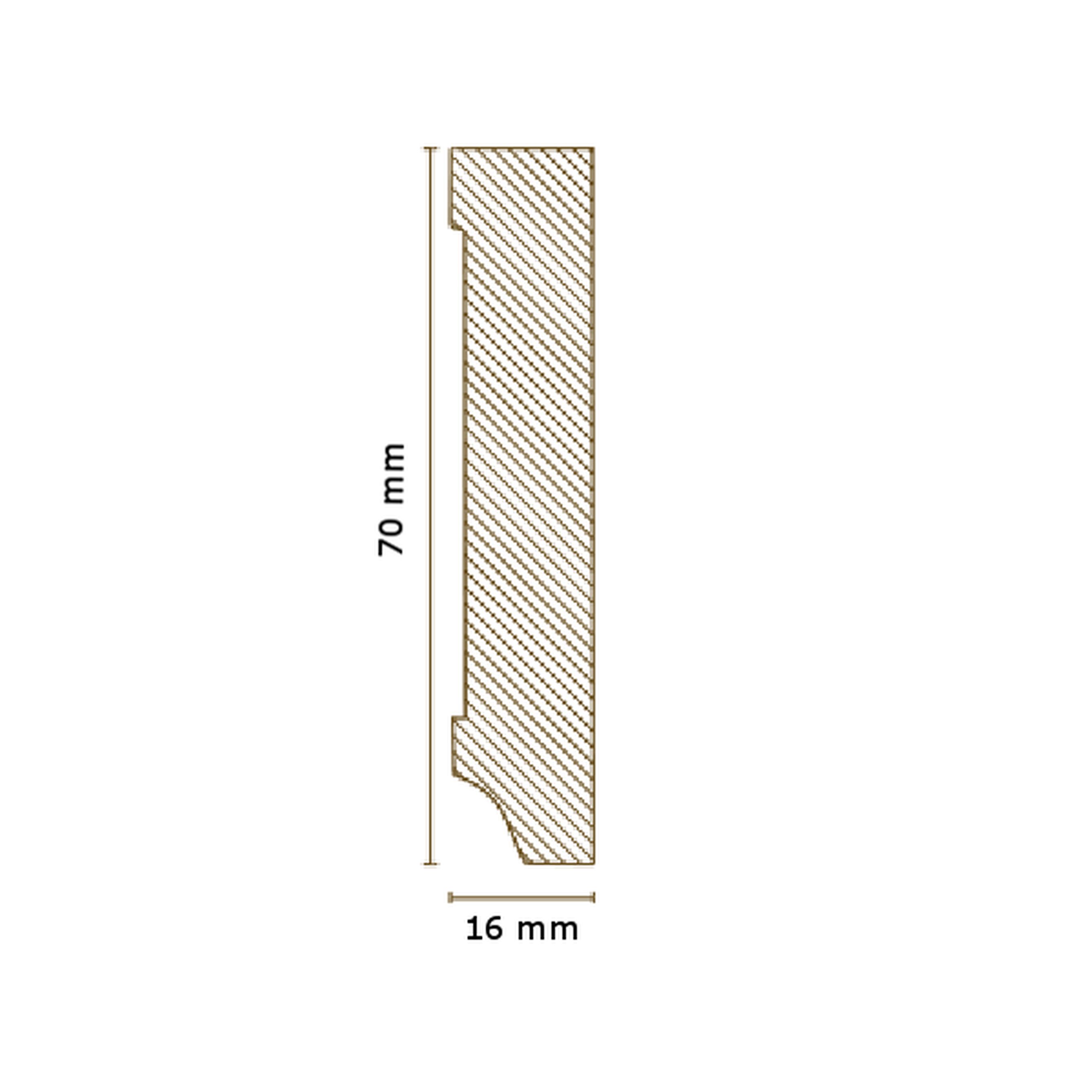 Innen- oder Außenwinkel Für Sockelleiste Eckig 16 x 70 mm MDF foliert Weiß by PROVISTON