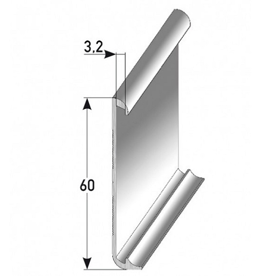 PROVISTON Sockelleiste Metall 10 x 60 x 2500 mm Aluminium Einklebe Fußleiste Wasserfest