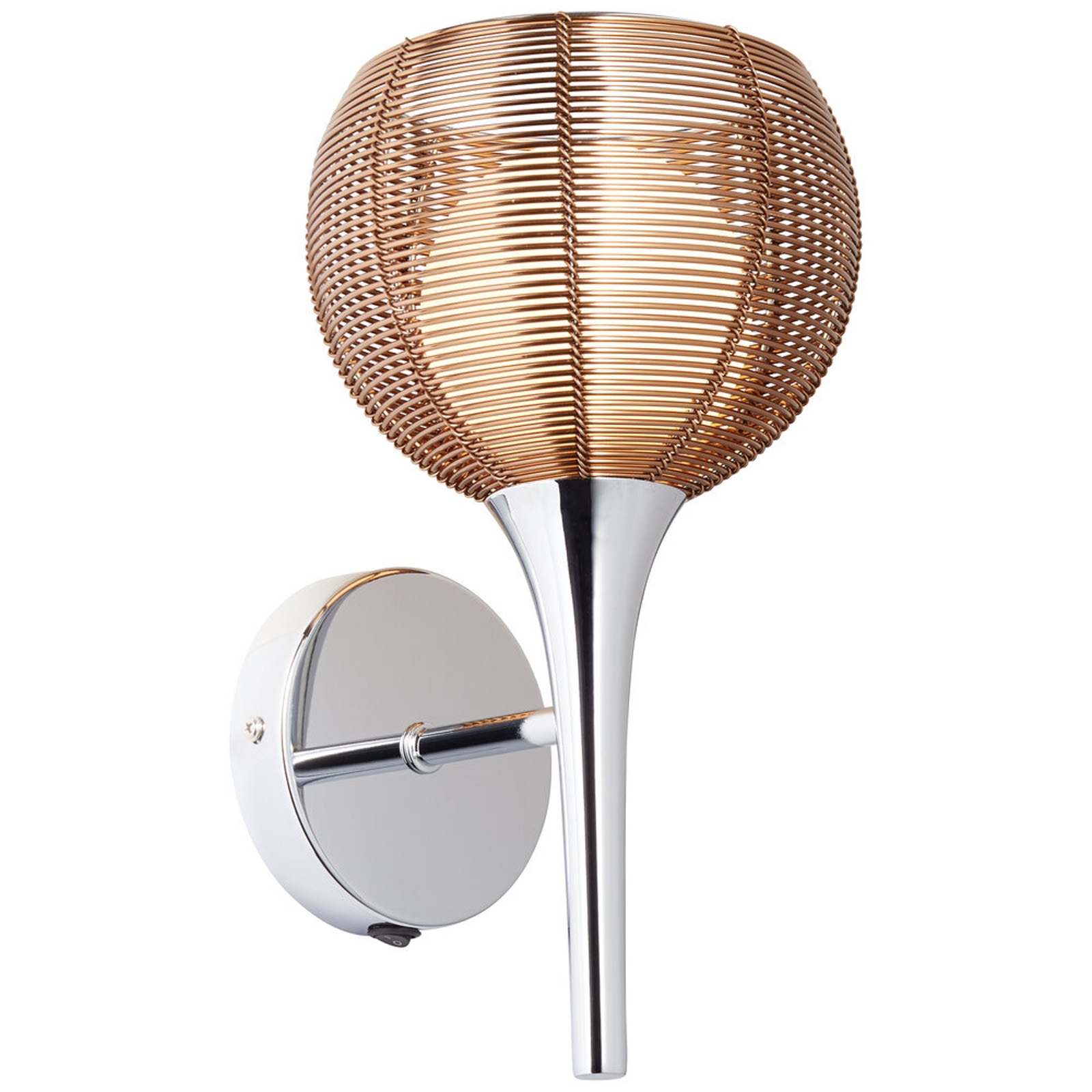 Wandleuchte 29.5 x 17.5 x 16 cm Braun Glas Wandlampe Rund Modern Glamour Harmonisch