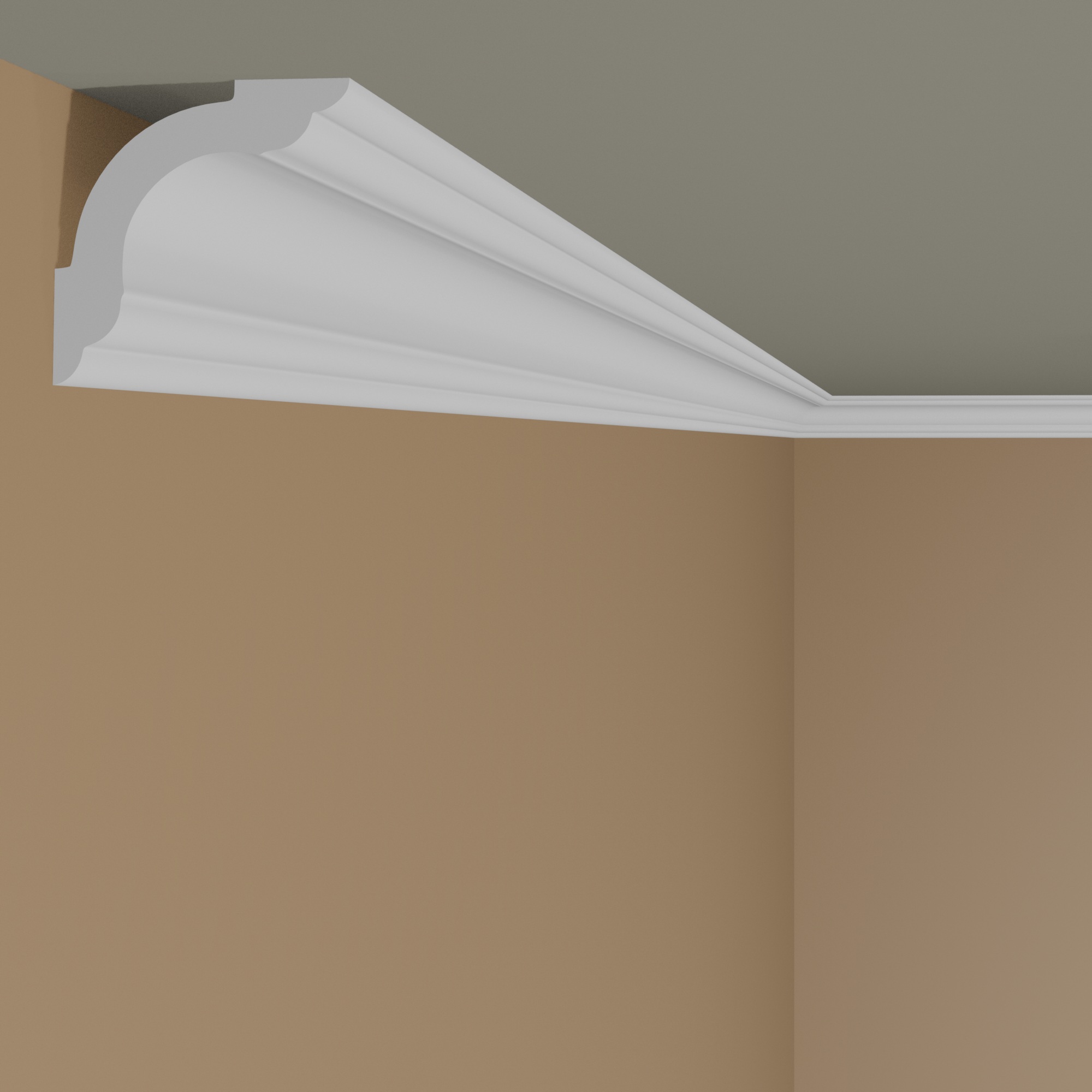 PROVISTON Stuckleiste Kunststoff Weiß | 20 x 71 x 2000 mm Moderne Leiste für die Decke