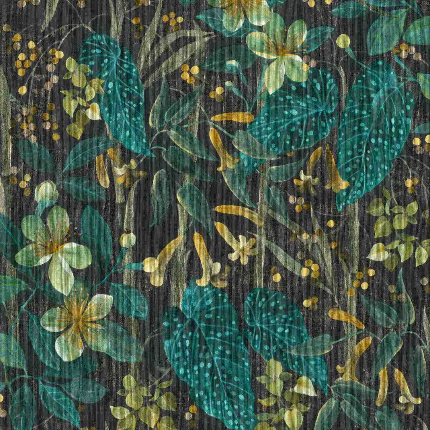 Rasch | Curiosity | 538243 | Vliestapete | Botanisch | 0.53 x 10.05 m | Blau | Gelb | Grün