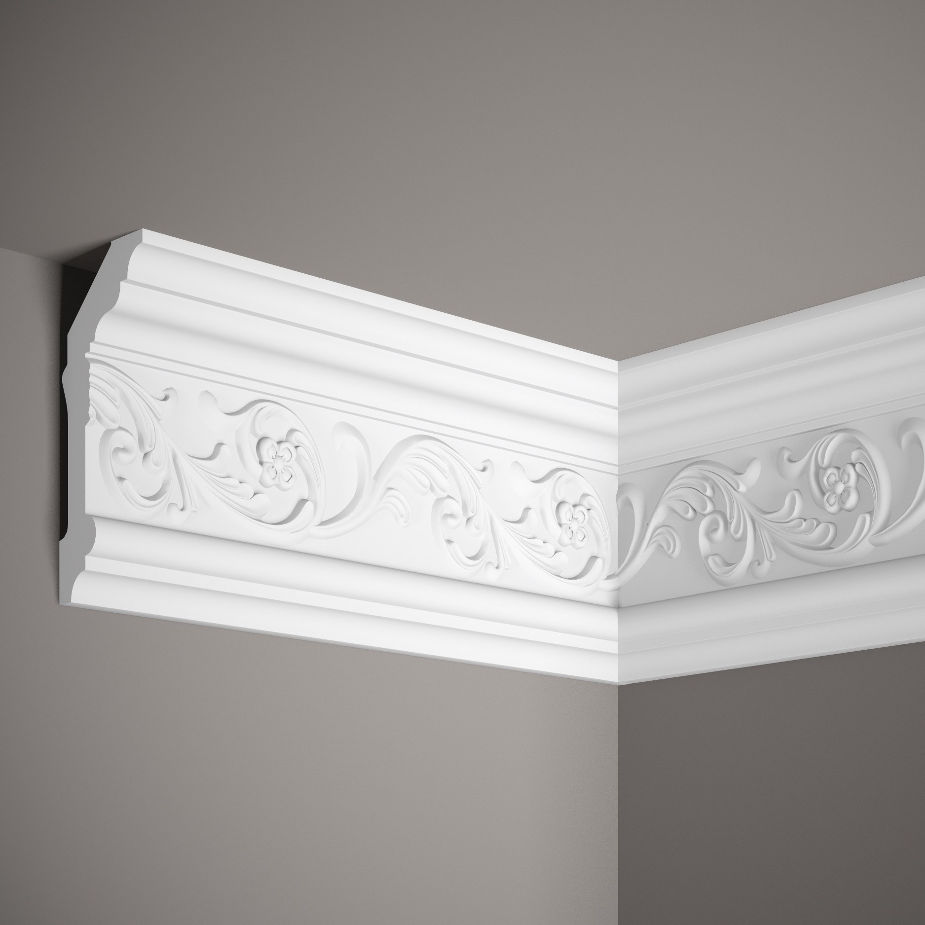 Mardom Deckenleiste MDA072 Profoam 64 x 148 x 2000 mm Weiß Stuckleiste Ornament