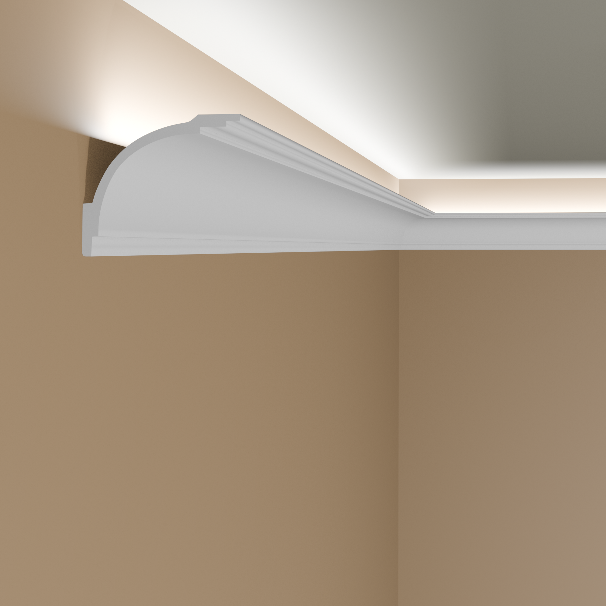 Mardom Deckenleiste MD105 Polyforce 120 x 108 x 2000 mm Weiß Stuckleiste Lichtleiste