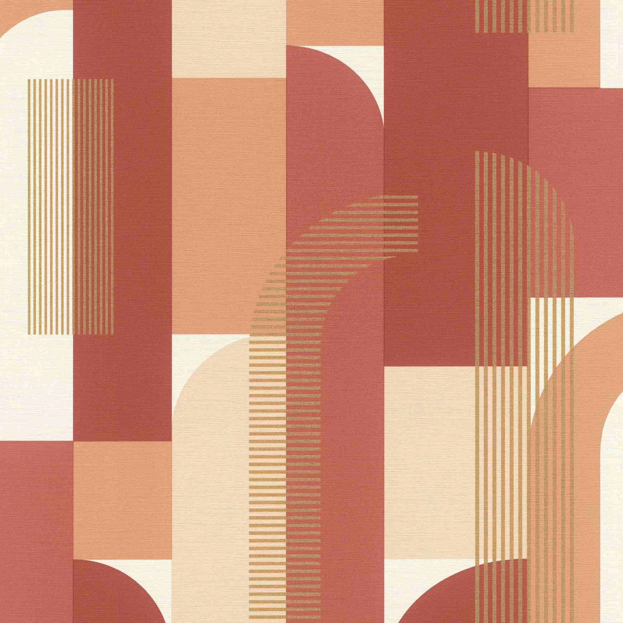 Rasch | Salsa | 480030 | Vliestapete | Muster & Motive | 10.05 x 0.53 m | Weiß | Orange | Braun