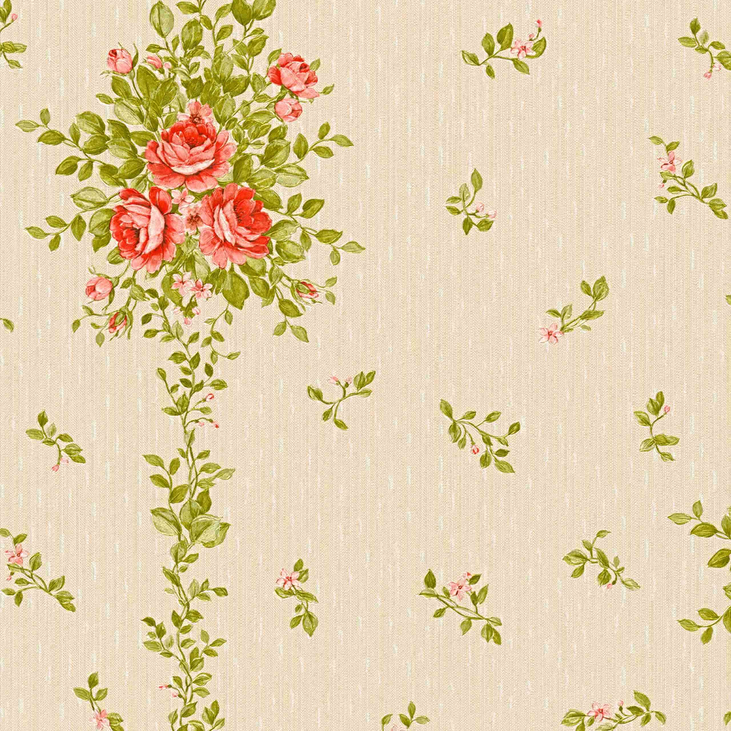 A.S. Creation | Château 5 | 345001 | Vliestapete | Blumenoptik | 0.53 x 10.05 m | Beige