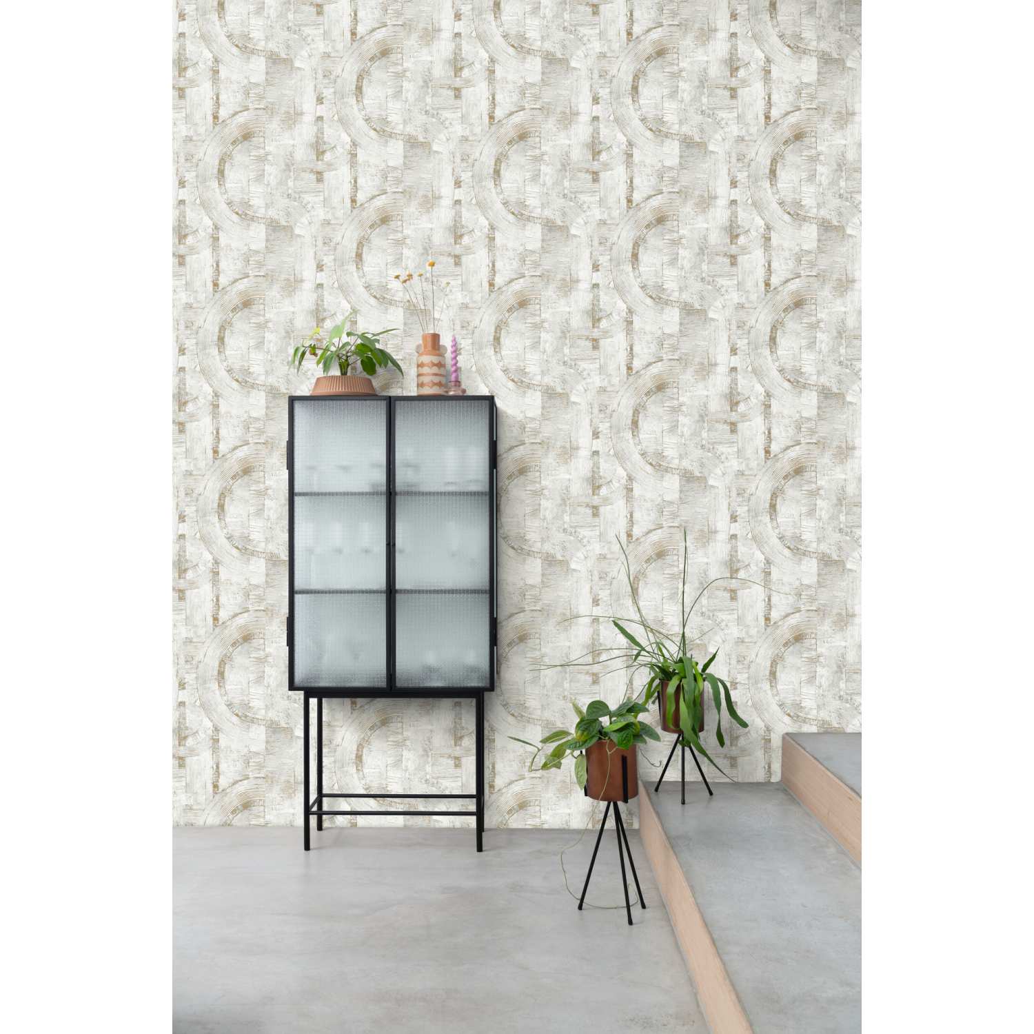 Rasch | Composition | 554748 | Vliestapete | Vintage | Retro | 0.53 x 10.05 m | Grau