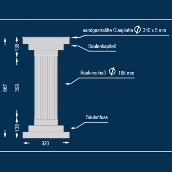 Dekosäule San Luca 266 Abmessungen