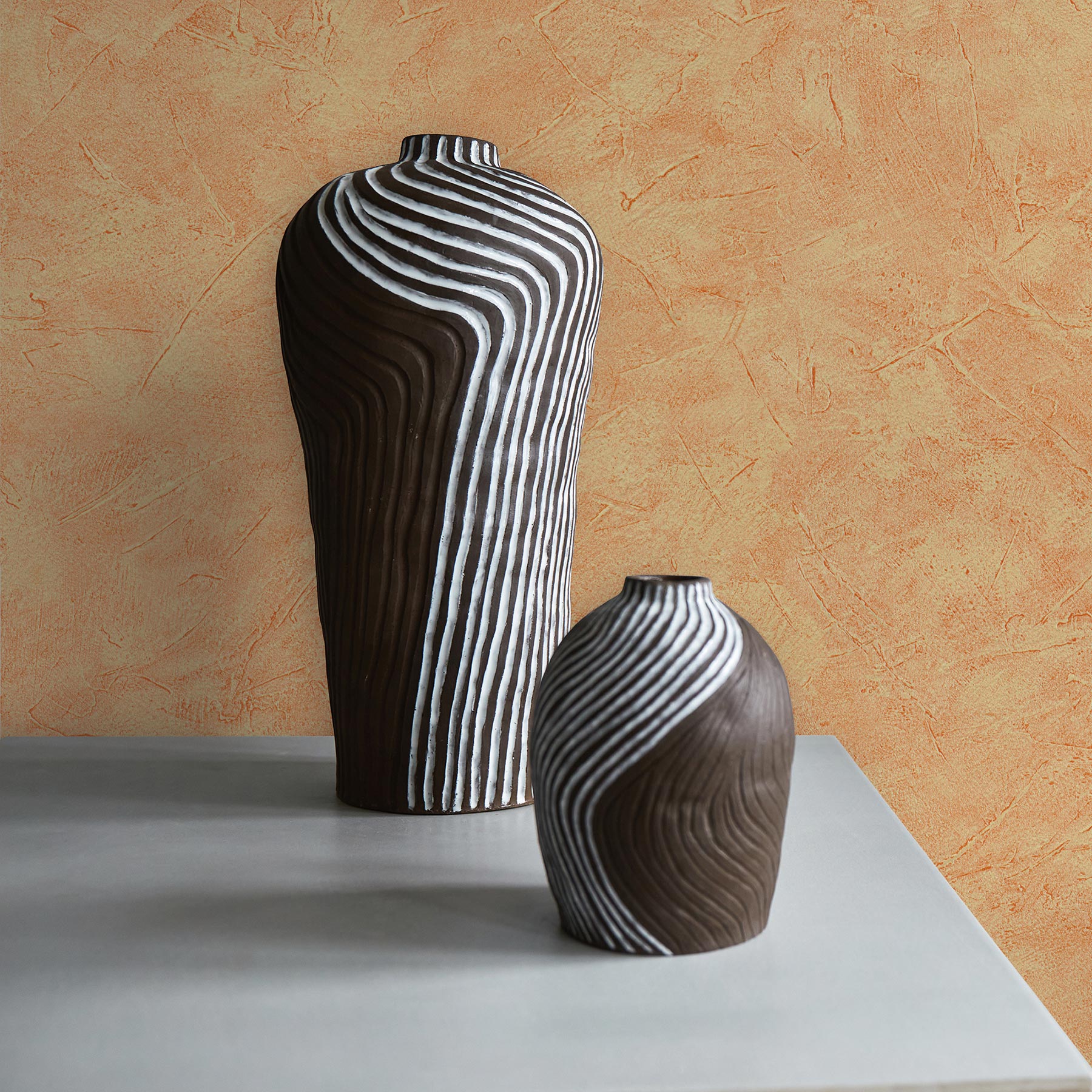 Tapete Uni M1-No.3910 Papiertapete Orange Tapete Einfarbig Unitapete