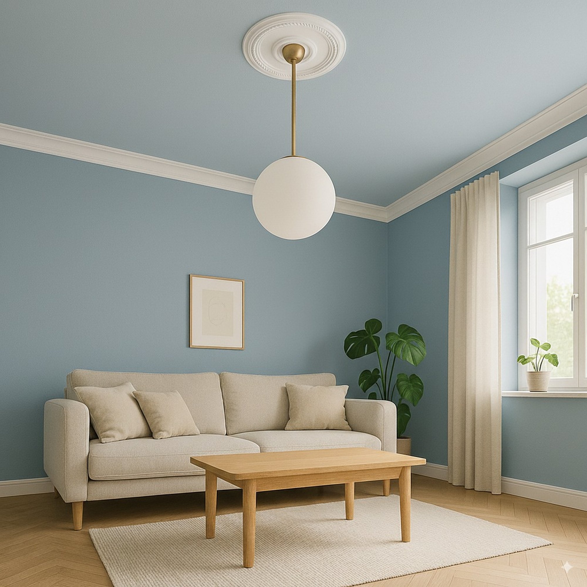 PROVISTON | Gips Rosette Watford | Echter Gipsstuck | Ø31,5cm | Stuckrosette