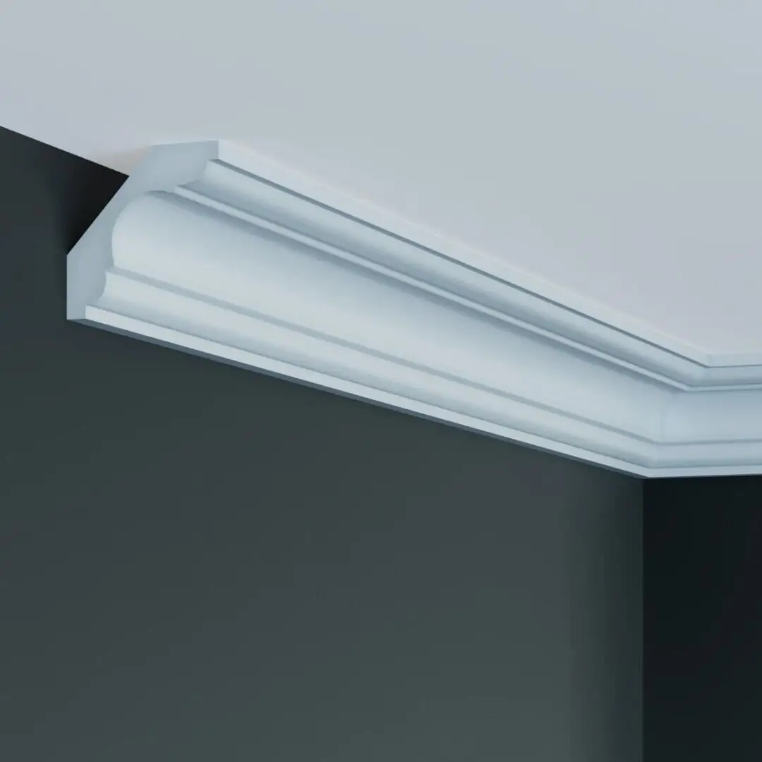 Elite Decor | Stuckleiste P908 | Polyurethan | 59 x 59 x 2000 mm | Styropor Deckenleiste | Weiß