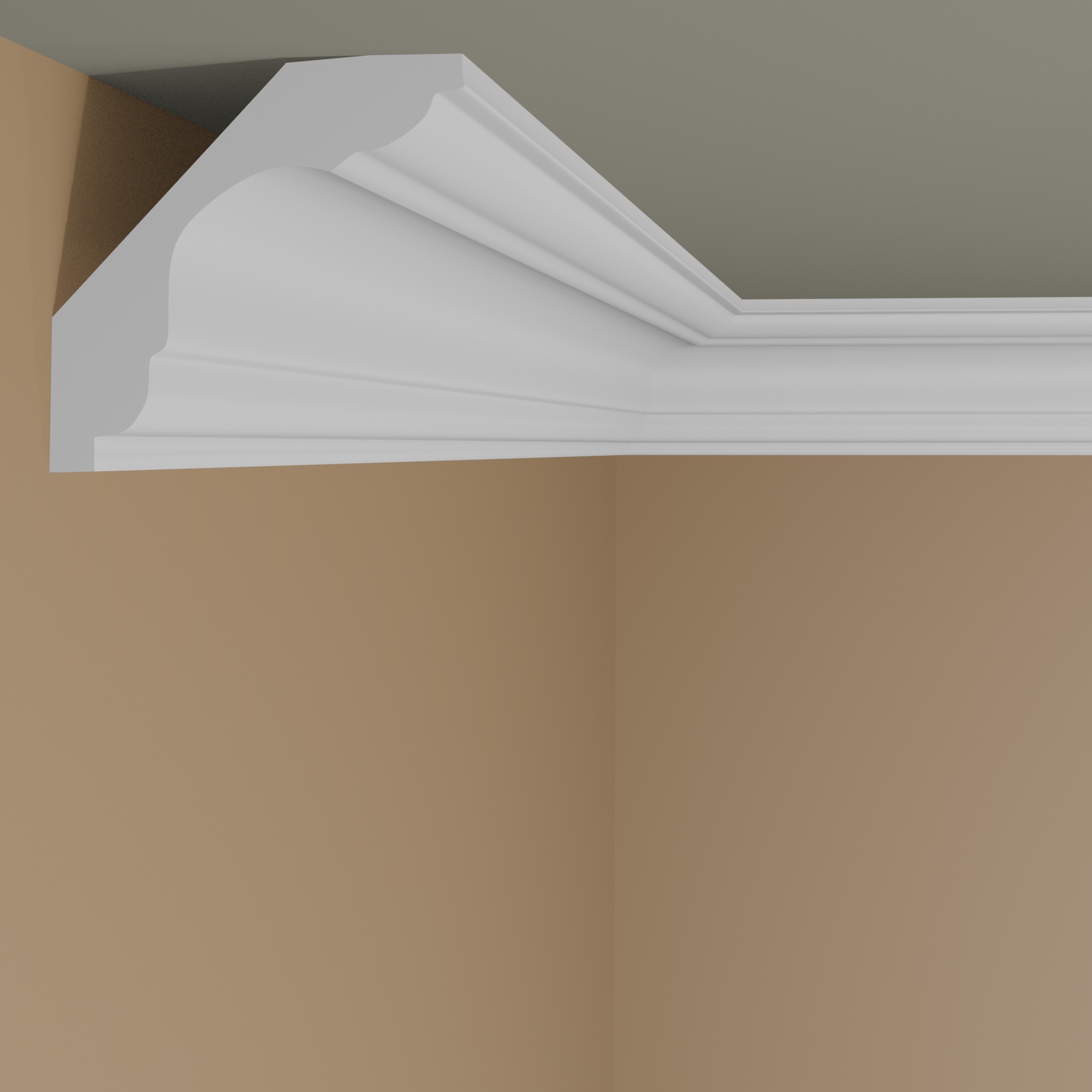 Elite Decor | Stuckleiste P908 | Polyurethan | 59 x 59 x 2000 mm | Styropor Deckenleiste | Weiß
