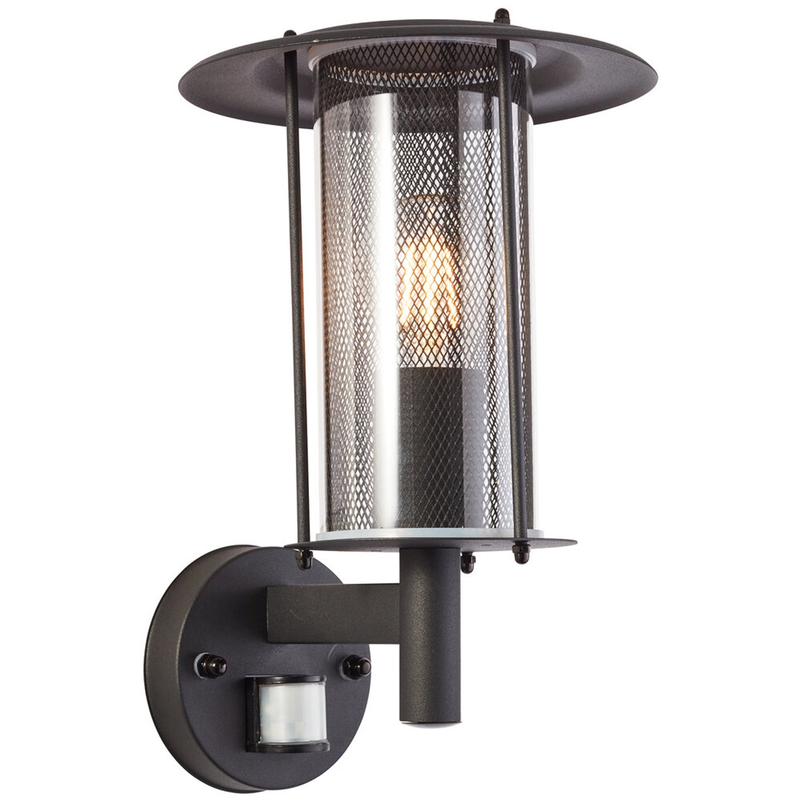Wandleuchte 31.6 x 19.8 x 22.5 cm Schwarz Metall Wandlampe Zylindrisch Modern Harmonisch