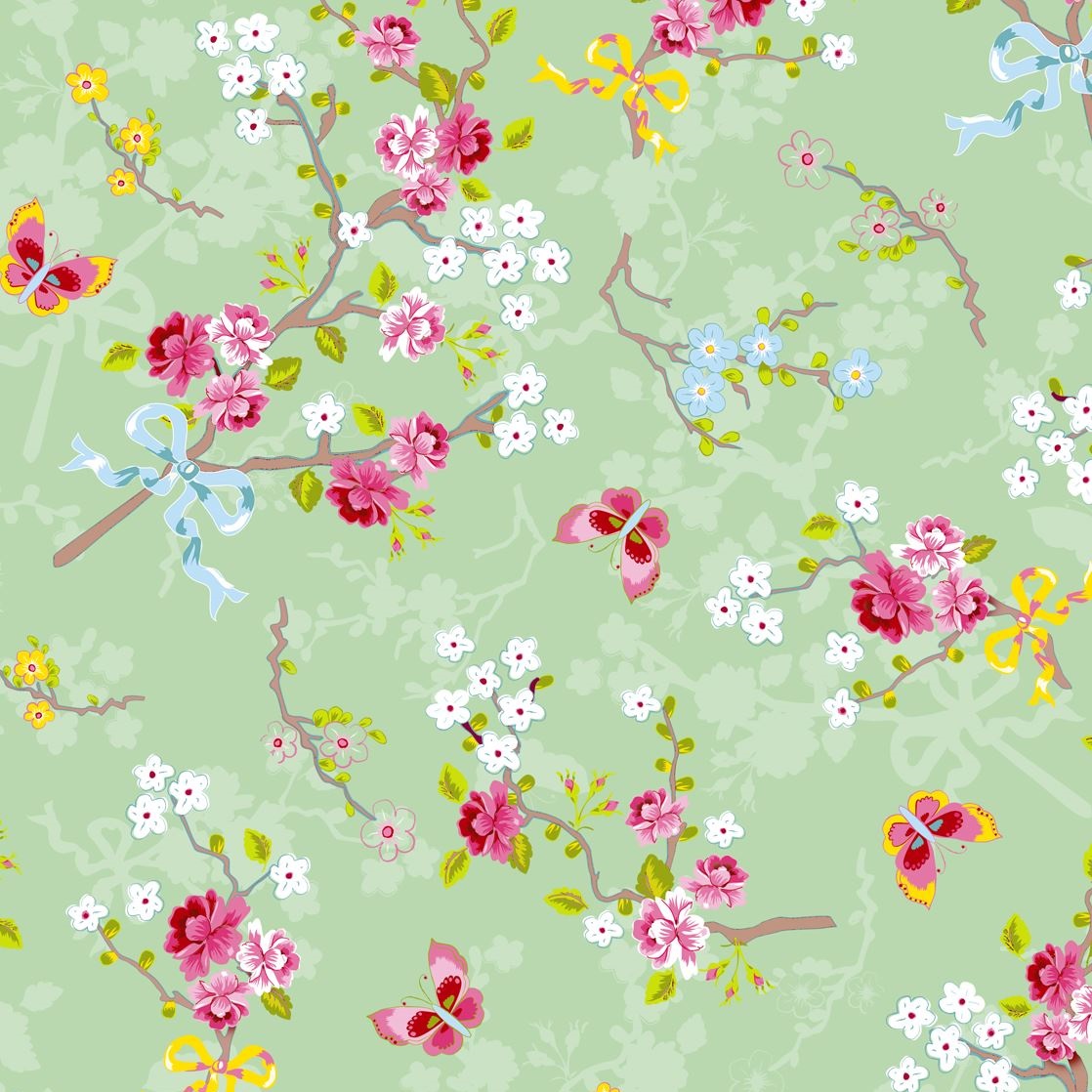 Eijffinger | PIPSTUDIO4 | EF375073 | Vliestapete | Blumenoptik | 0.52 x 10.05 m | Grün