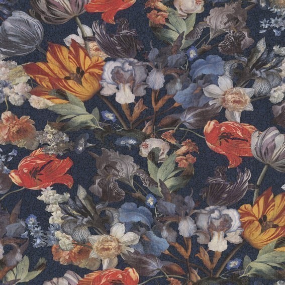 Eijffinger | MASTERPIECE | EF358012 | Vliestapete | Blumenoptik | 0.52 x 10.05 m | Blau