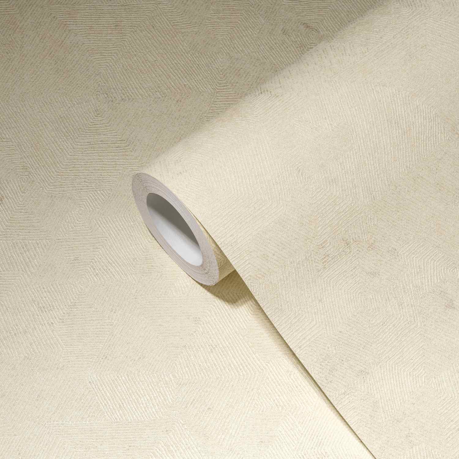 A.S. Creation | MY HOME. MY SPA. | 386981 | Vliestapete | Geometrisch | 0.53 x 10.05 m | Creme