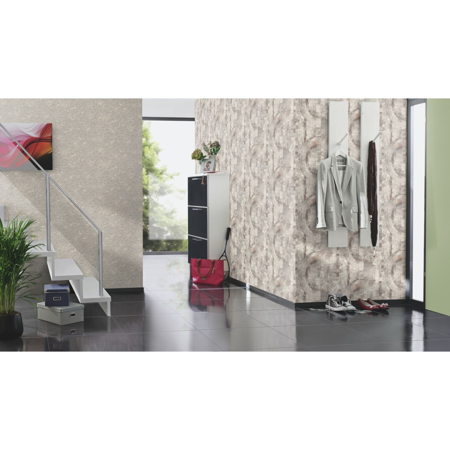 Rasch | Composition | 554328 | Vliestapete | Muster & Motive | 0.53 x 10.05 m | Grau
