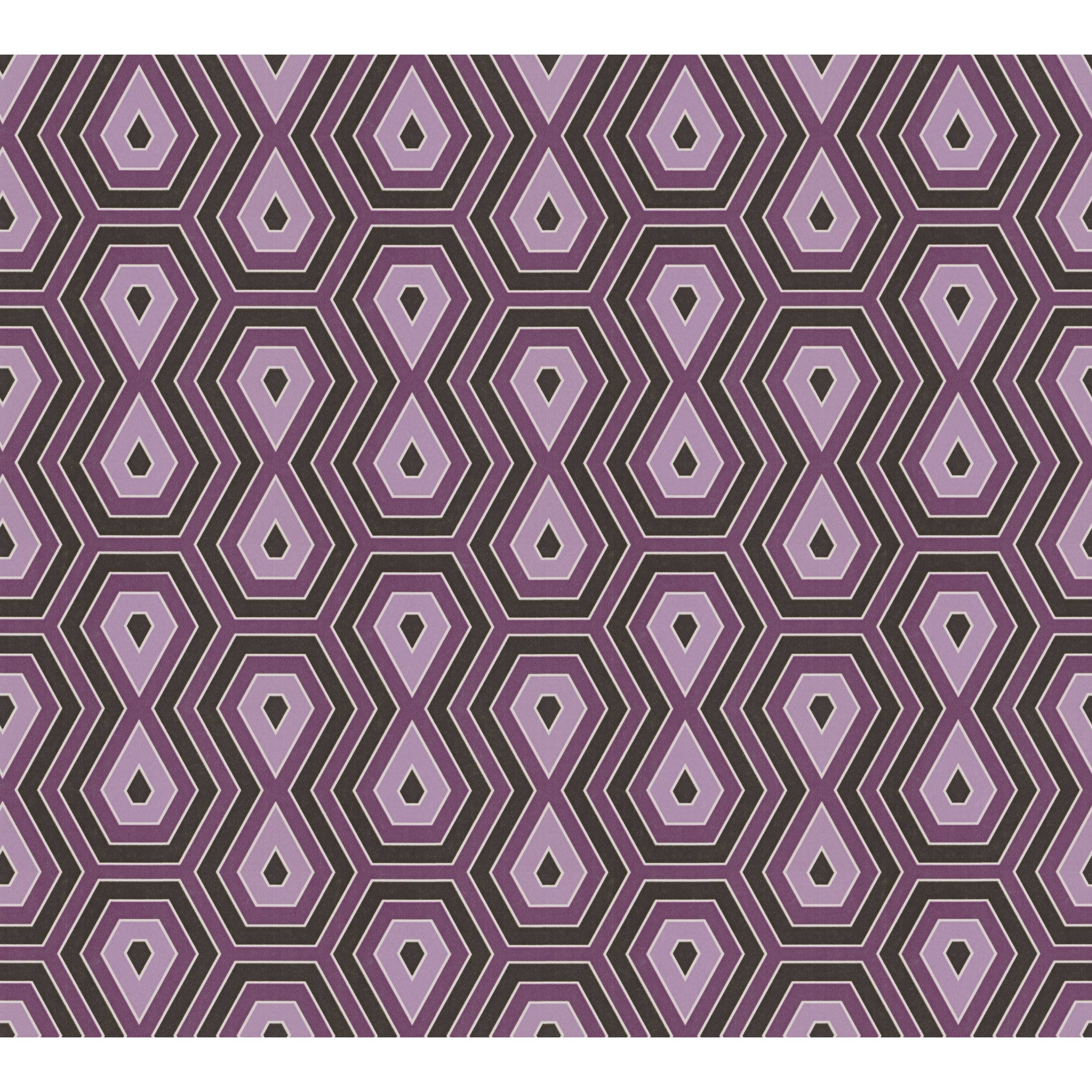 A.S. Creation | Jungle Chic | 377073 | Vliestapete | Vintage | 0.53 x 10.05 m | Schwarz | Lila