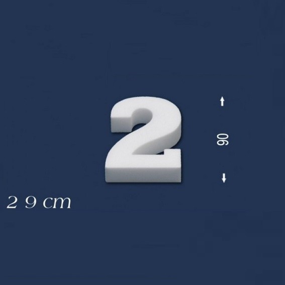 Deko Zahl 2 90 mm Styropor Zahlen Zahlendeko Weiß Wiesemann
