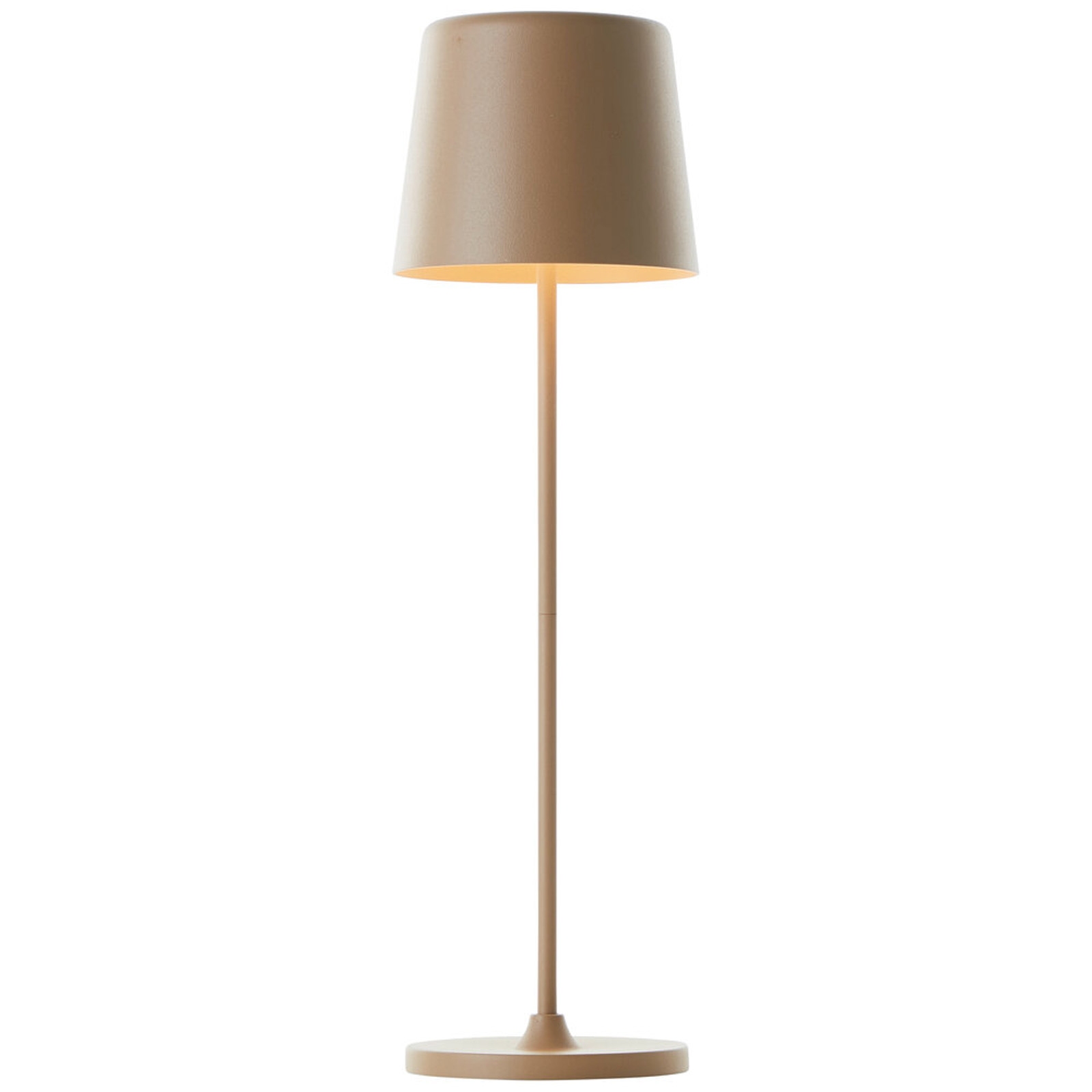 LED Tischleuchte 37 x 10 cm Braun Metall Tischlampe Modern Basic Lichtfarbe: Warmweiß dimmbar
