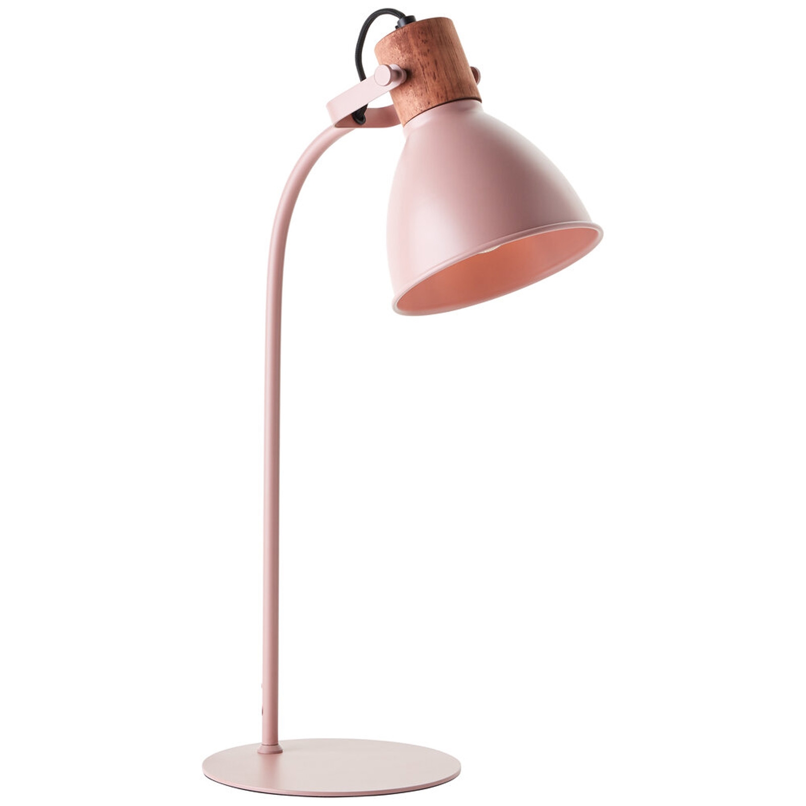 Tischleuchte 52 x 28.5 x 18 cm Rosa Holz Tischlampe Modern Skandi Harmonisch