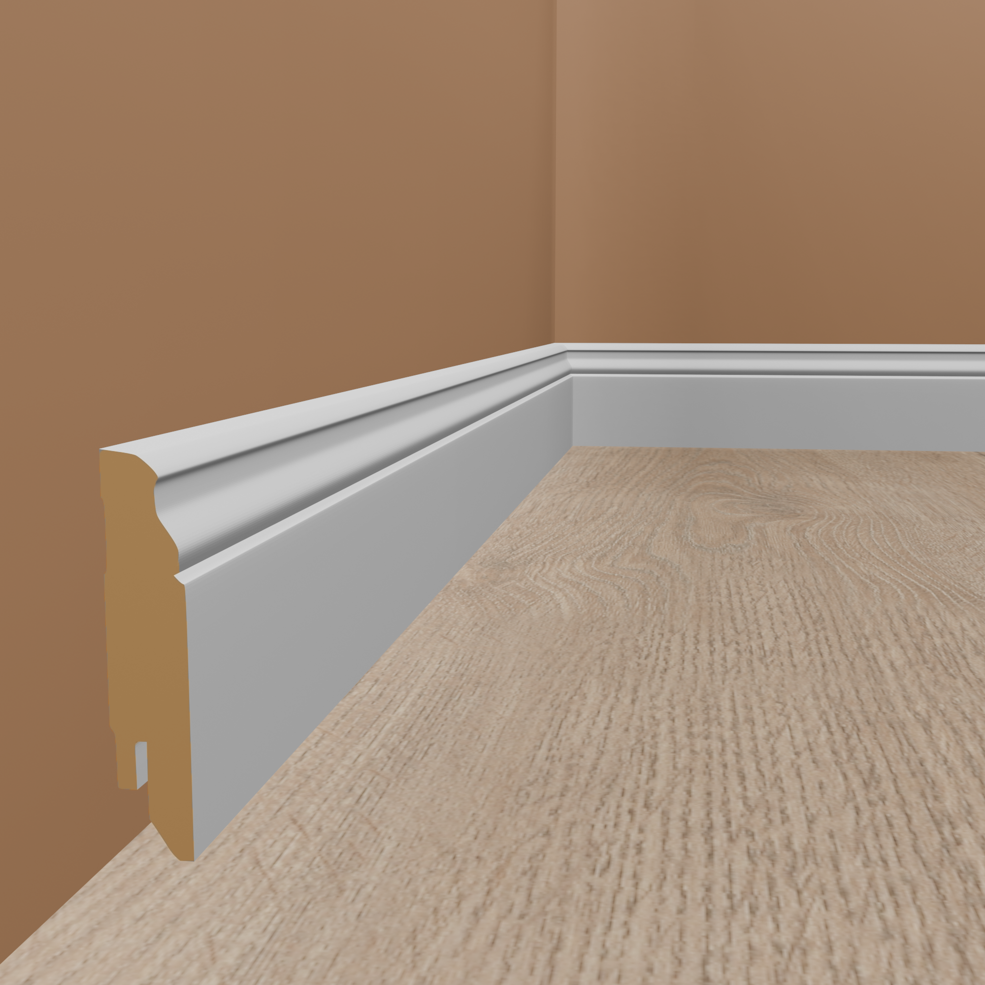 Sockelleiste Berliner Profil 16 x 80 x 2500 mm MDF folie Weiß Hamburger Leiste by PROVISTON Sockelleiste Berliner Profil 16 x 80 x 2500 mm MDF folie Weiß Hamburger Leiste by PROVISTON