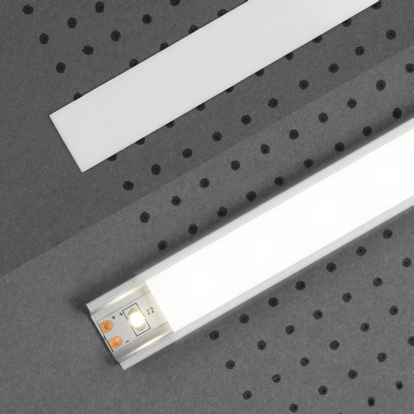 Klick Abdeckung für LED Aluminiumprofil Typ A | Acryl Abdeckung indirekte Beleuchtung weiß