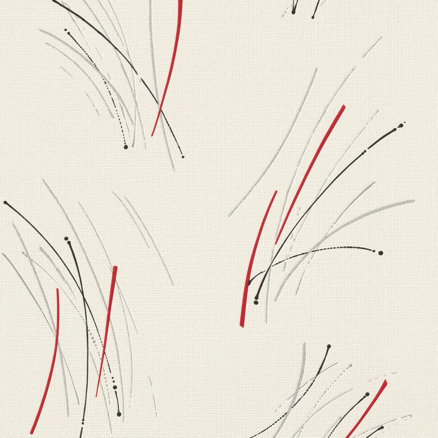 Rasch | Selection | 735055 | Vliestapete | Muster & Motive | 10.05 x 0.53 m | Grau | Rot | Creme