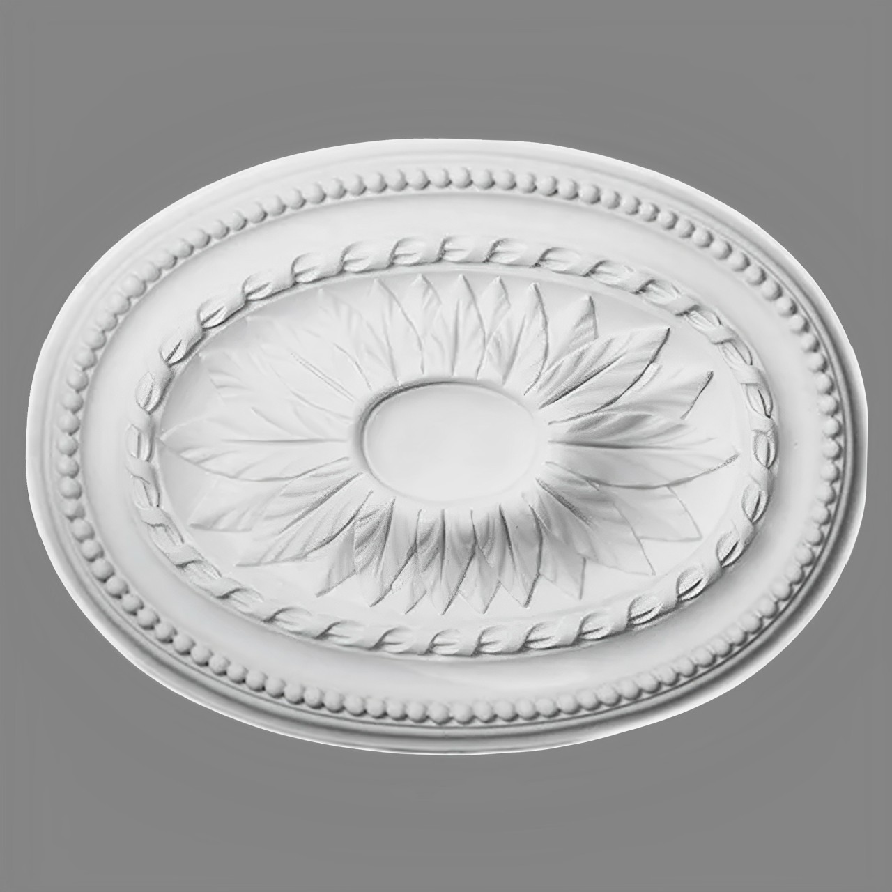PROVISTON | Gips Rosette Leicester | Echter Gipsstuck | 48,5x33,5cm | Stuckrosette