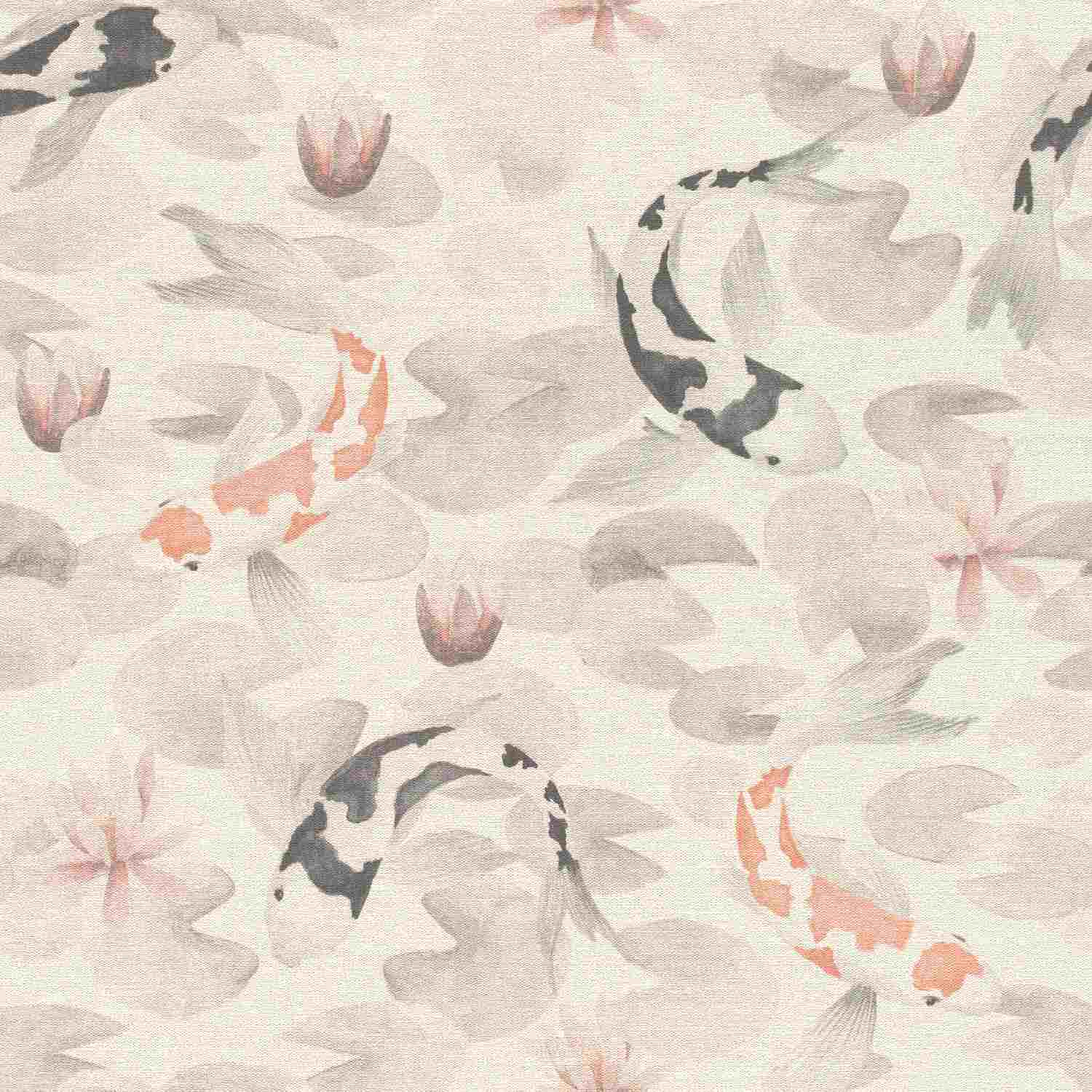 Rasch | Kimono | 409420 | Vliestapete | Tiermuster | 0.53 x 10.05 m | Weiß