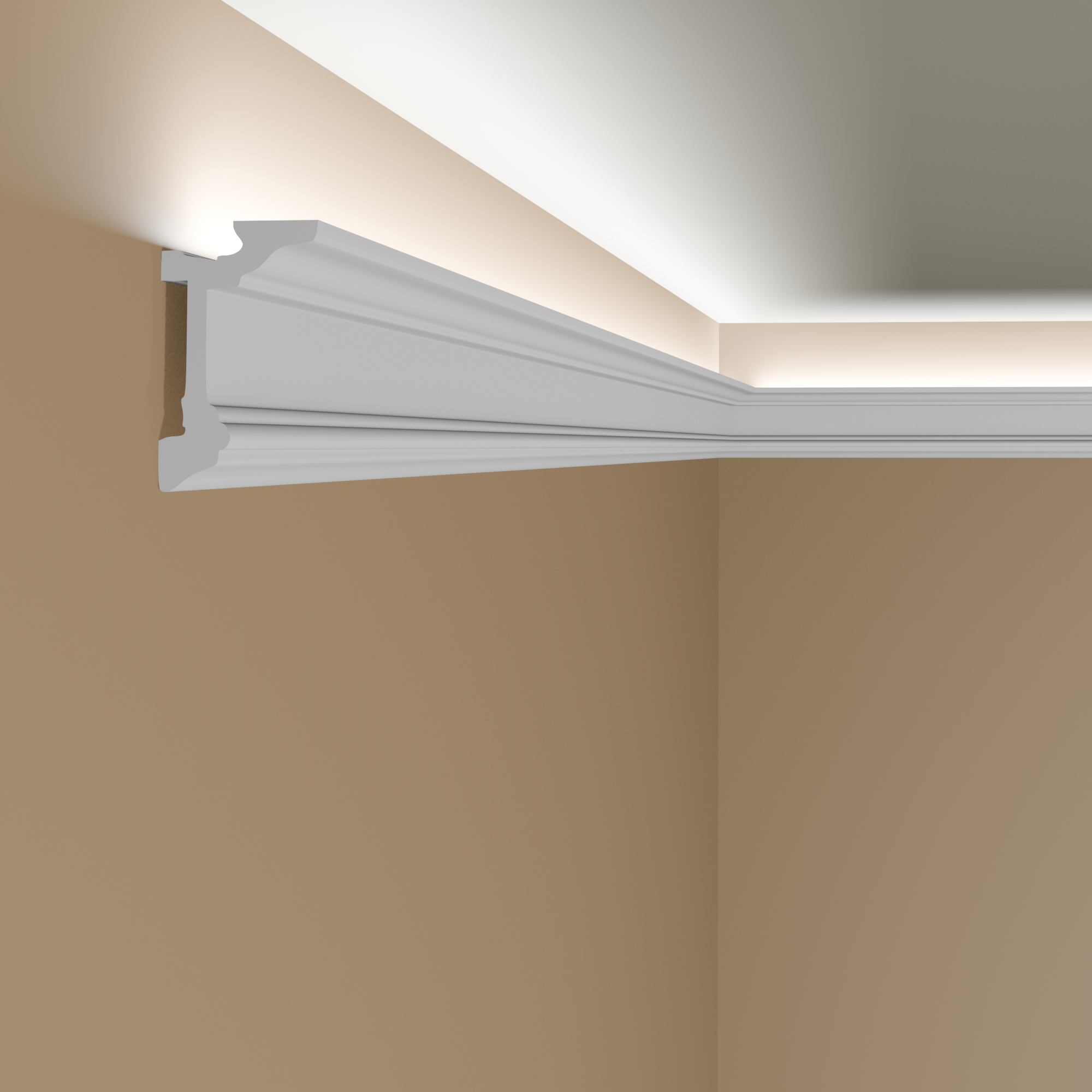 Mardom Deckenleiste MD137 Polyforce 55 x 96 x 2000 mm Weiß Vorhangleiste Lichtleiste