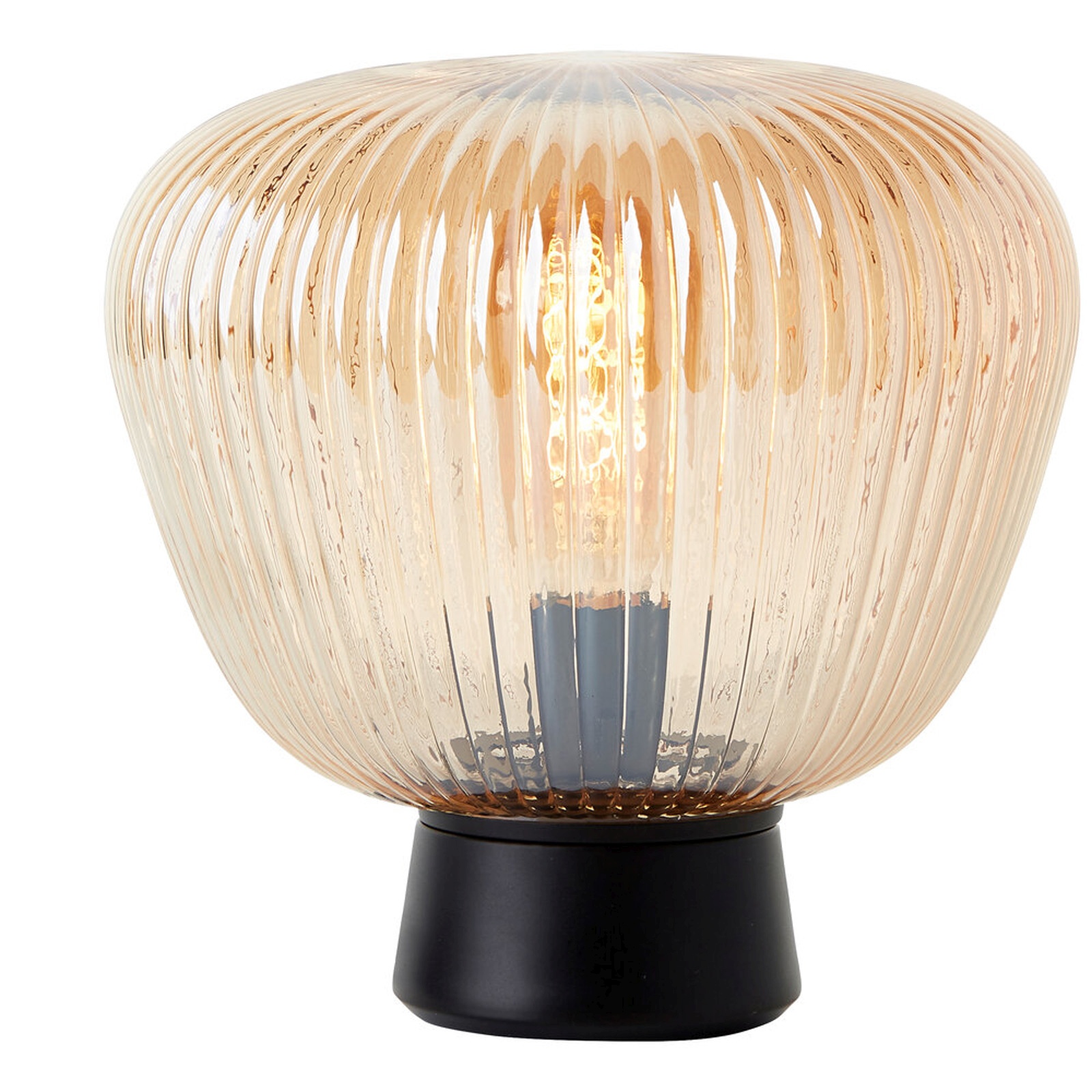 Tischleuchte 24.5 x 25 cm Braun Glas Tischlampe Modern Harmonisch