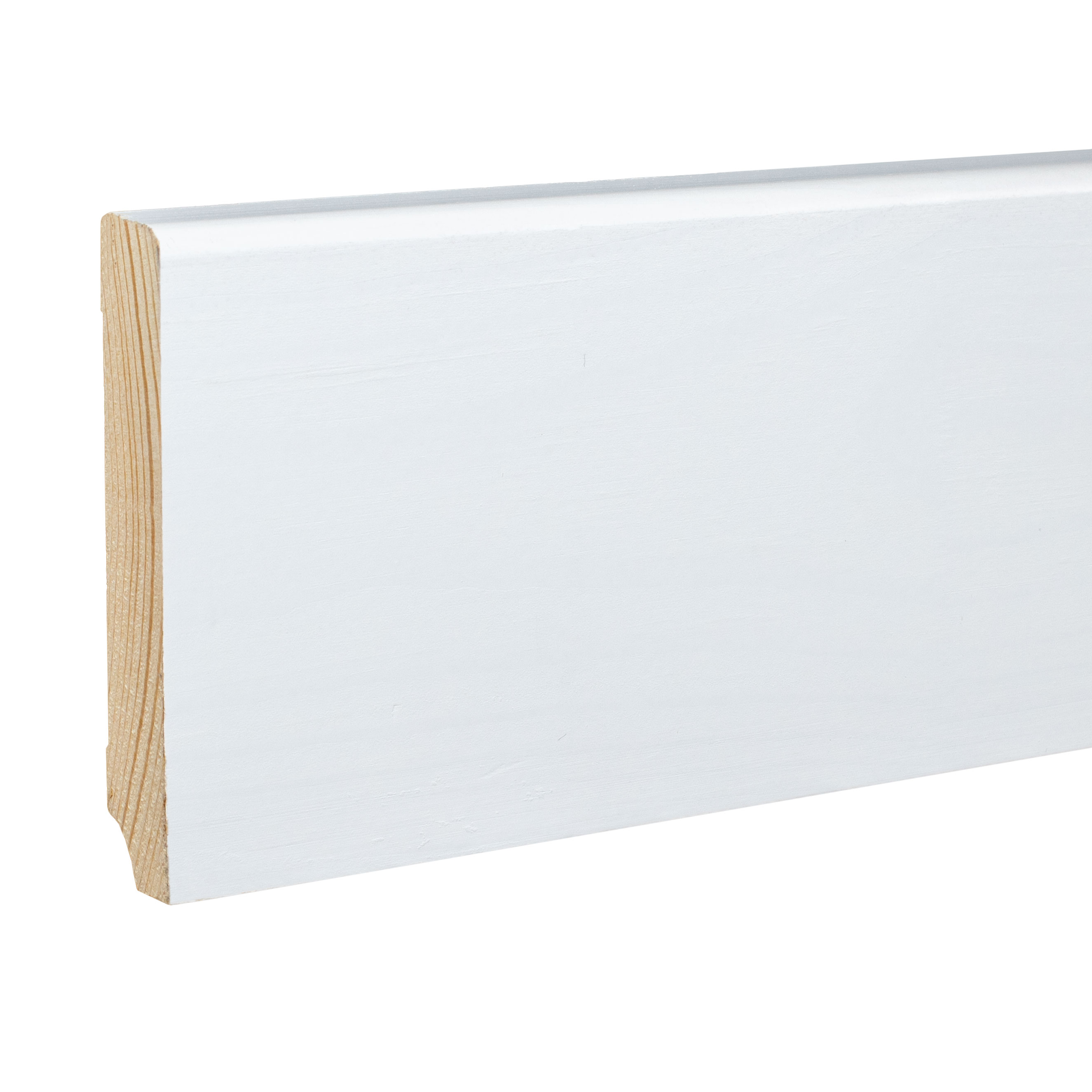 Sockelleiste Zeven Massivholz 19 x 100 x 2500 mm Weiß lackiert by PROVISTON