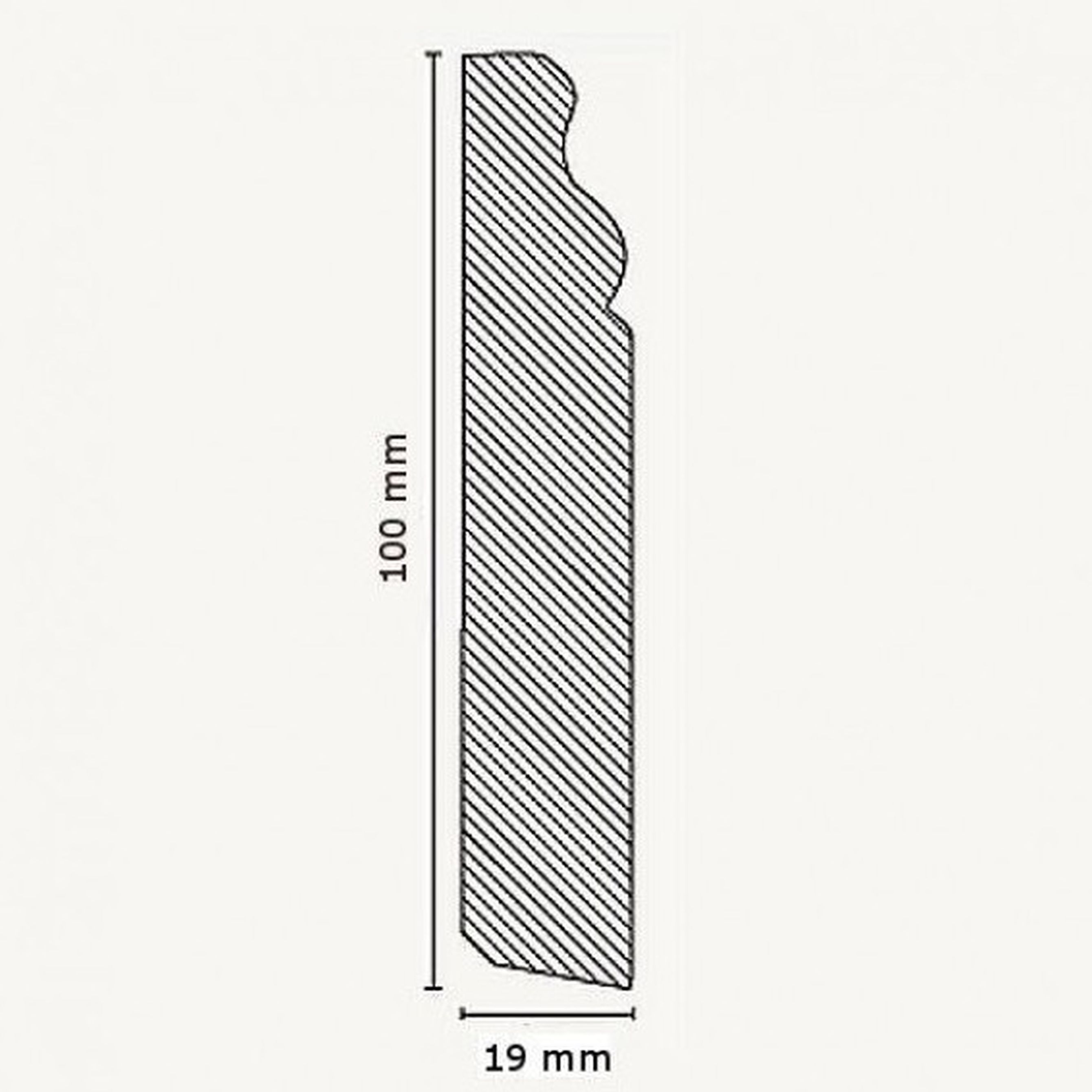 Innen- oder Außenwinkel Für Berliner Sockelleiste 19 x 100 mm Massivholz Weiß by PROVISTON