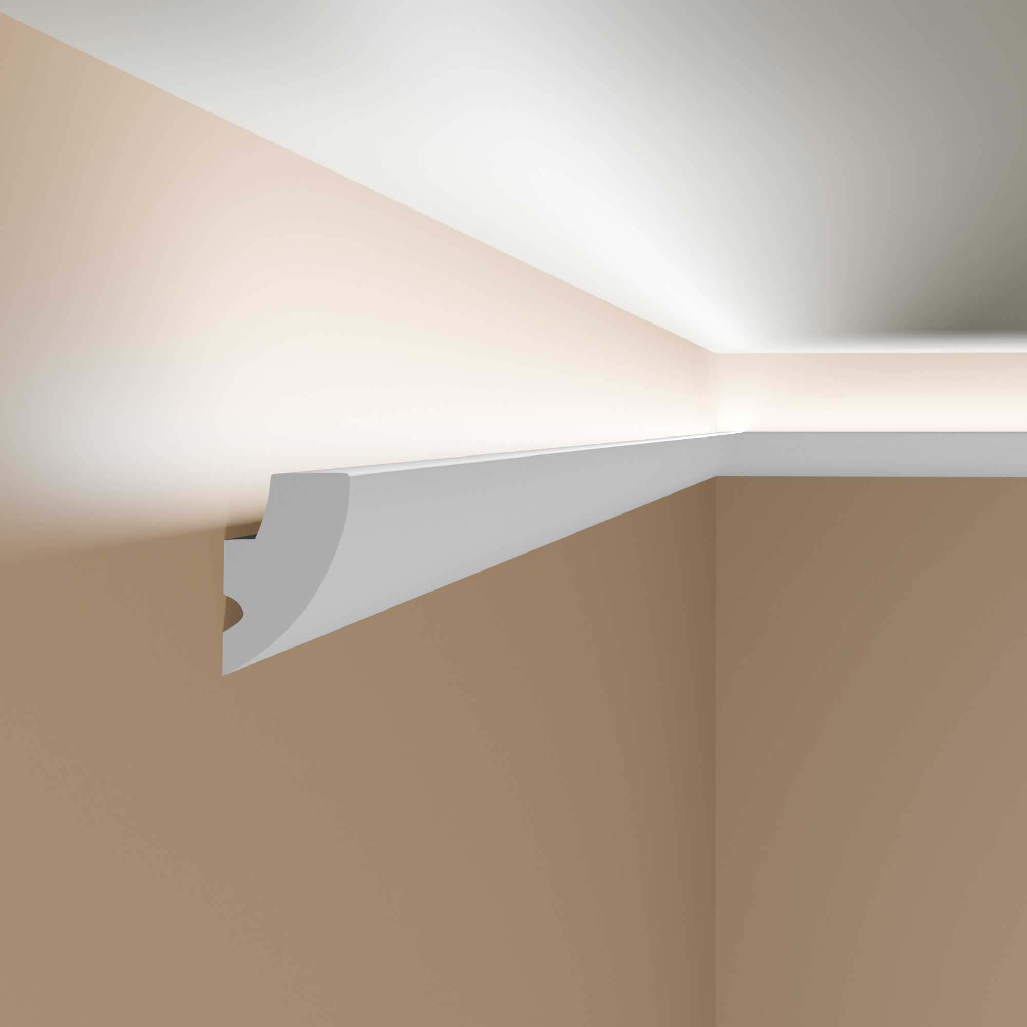 Wiesemann | Stuckleiste Fusara | Polystyrol | 40 x 70 x 2000 mm | Deckenleiste | Weiß