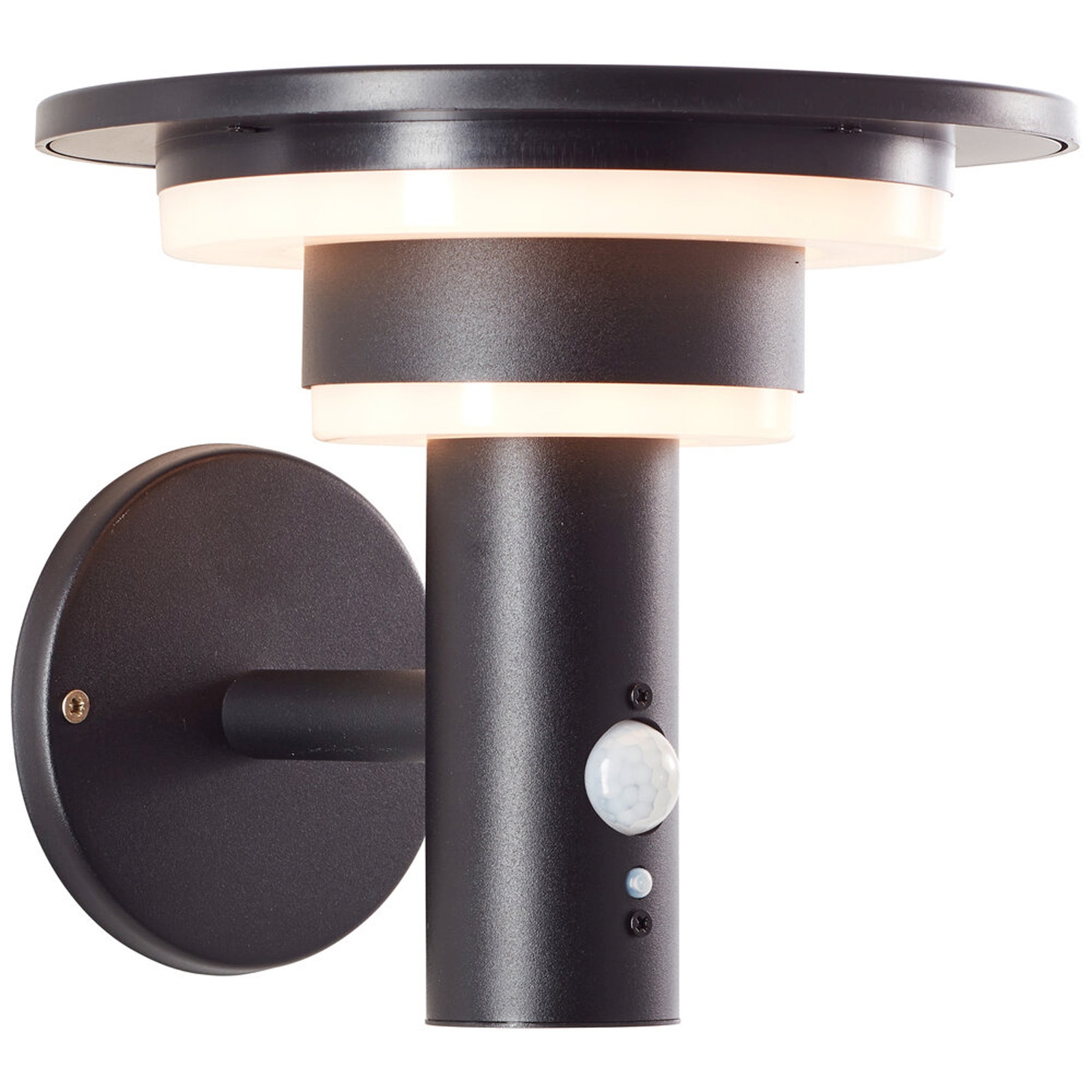 LED Wandleuchte 18.5 x 21 x 21.3 cm Schwarz Metall Wandlampe Modern Lichtfarbe: Warmweiß dimmbar