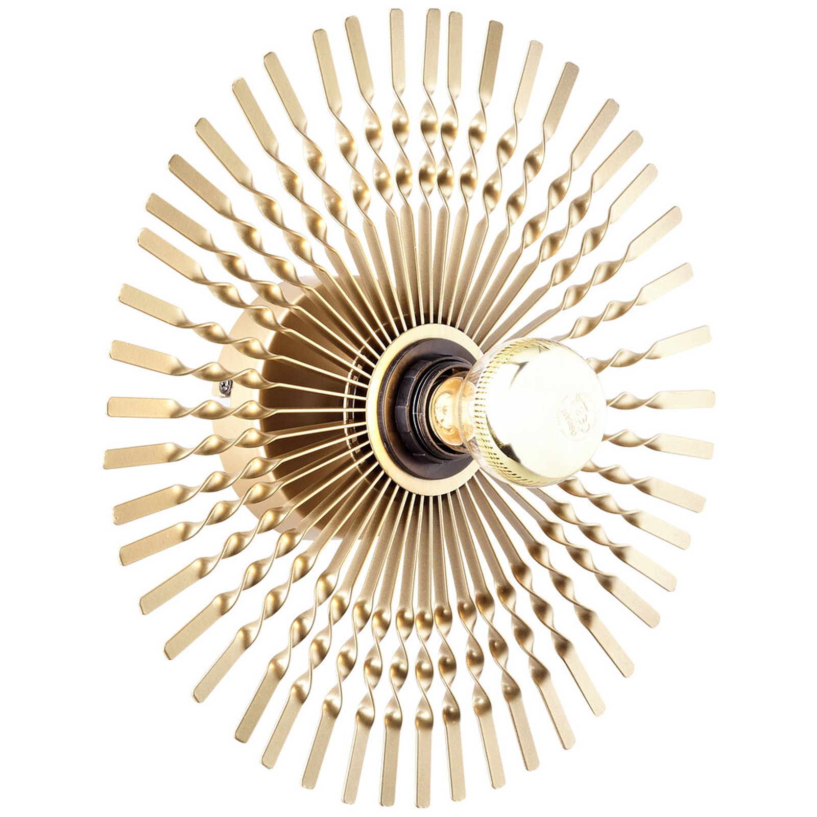 Wandleuchte x 9.5 x 33 cm Gold Metall Wandlampe Rund Glamour Boho Harmonisch