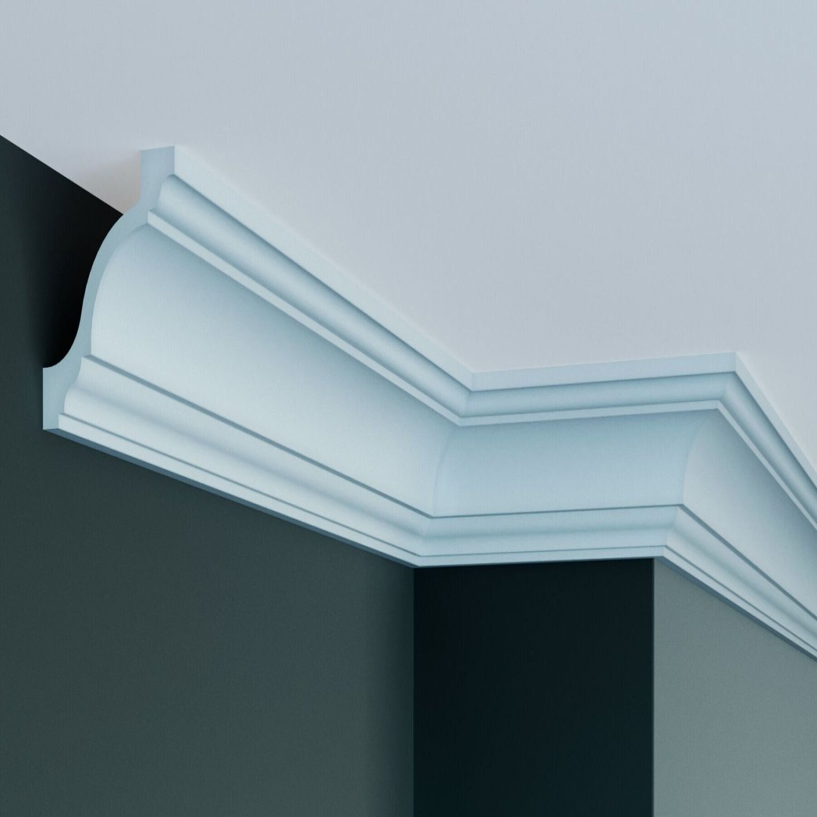 Elite Decor Stuckleiste P835| Polyurethan 83 x 83 x 2000 mm Styropor Deckenleiste Weiß