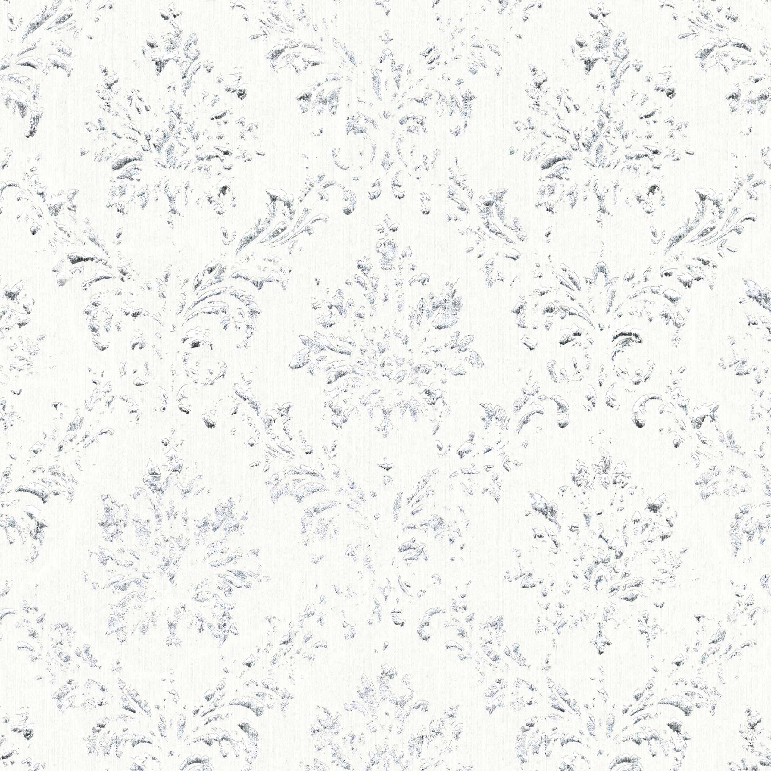 A.S. Creation | Metallic Silk | 306621 | Vliestapete | Barock | 0.53 x 10.05 m | Weiß