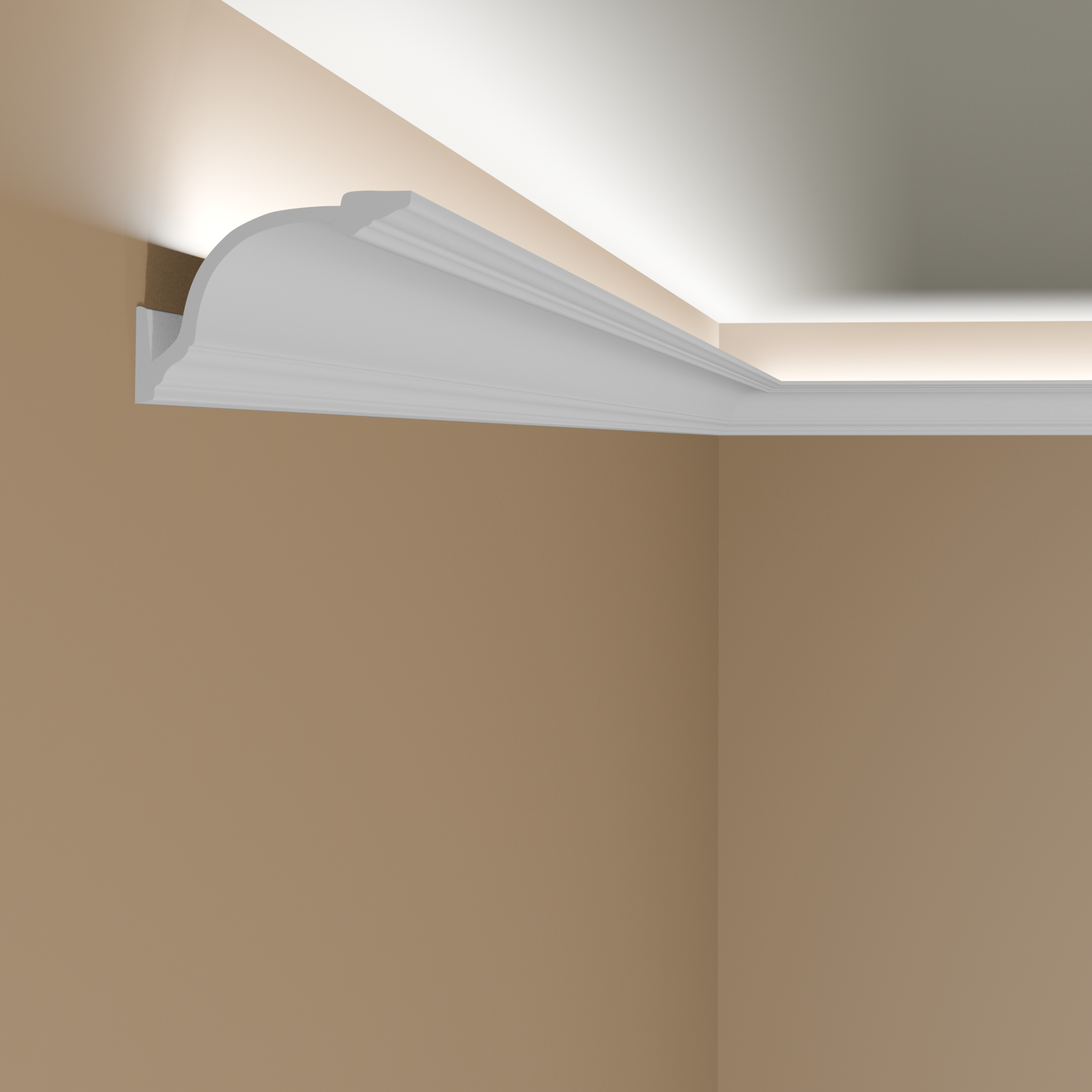 Mardom Deckenleiste MD156 Polyforce 145 x 110 x 2000 mm Weiß Stuckleiste Lichtleiste