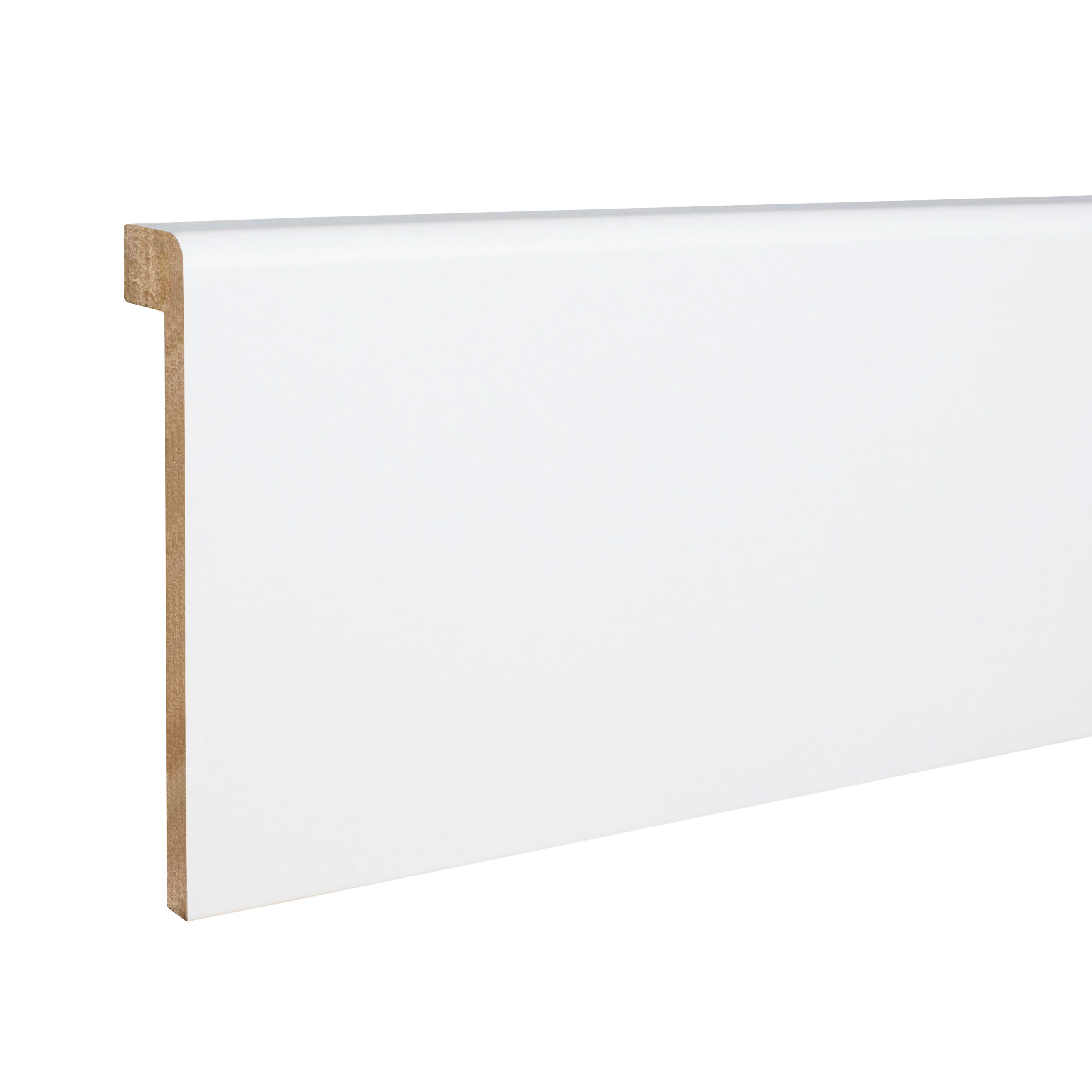 Fliesenabdeckleiste Bis 85 mm Höhe 19 x 96 x 2500 mm MDF foliert Weiß Modern by PROVISTON