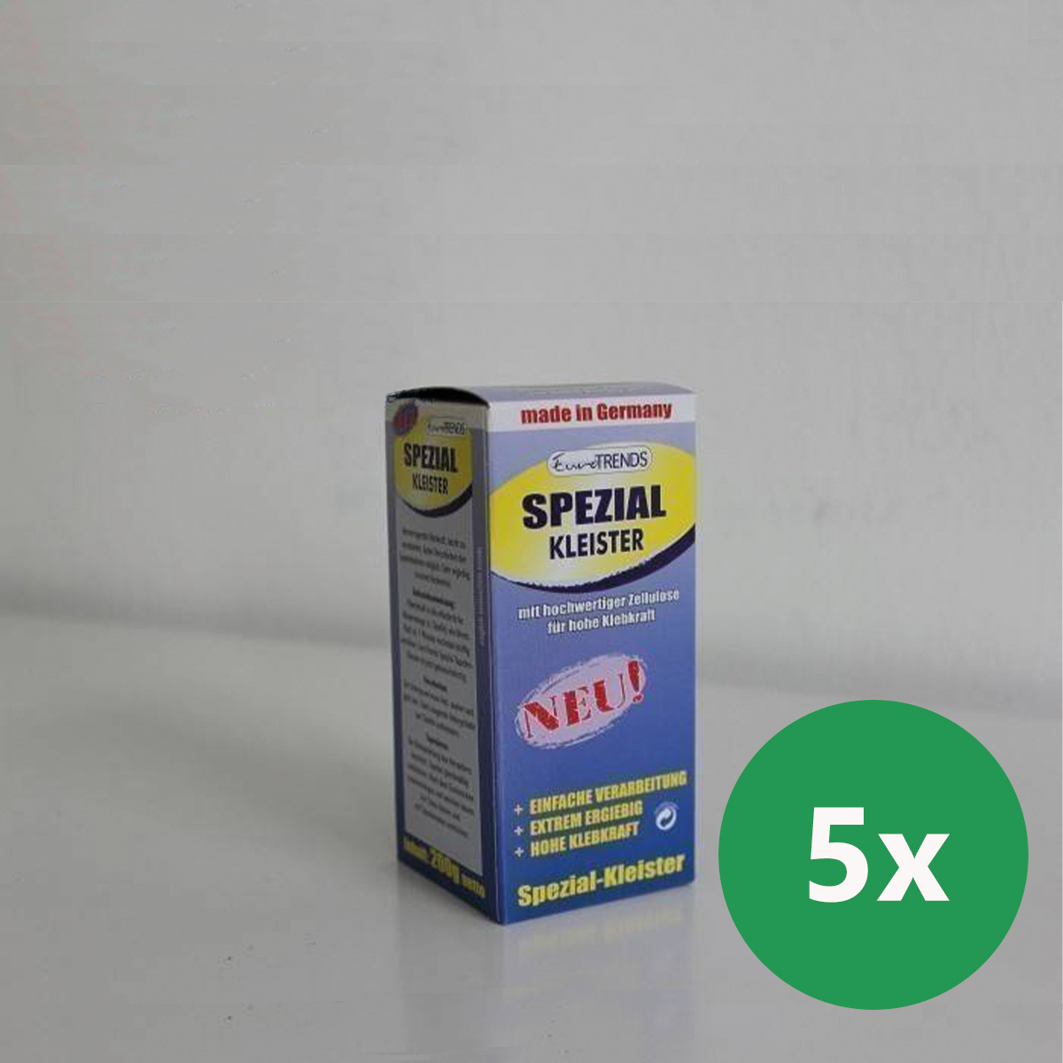 Sparpaket 5 x Spezialkleister | Kleister für Tapeten mit Papierträger | je 200 Gramm