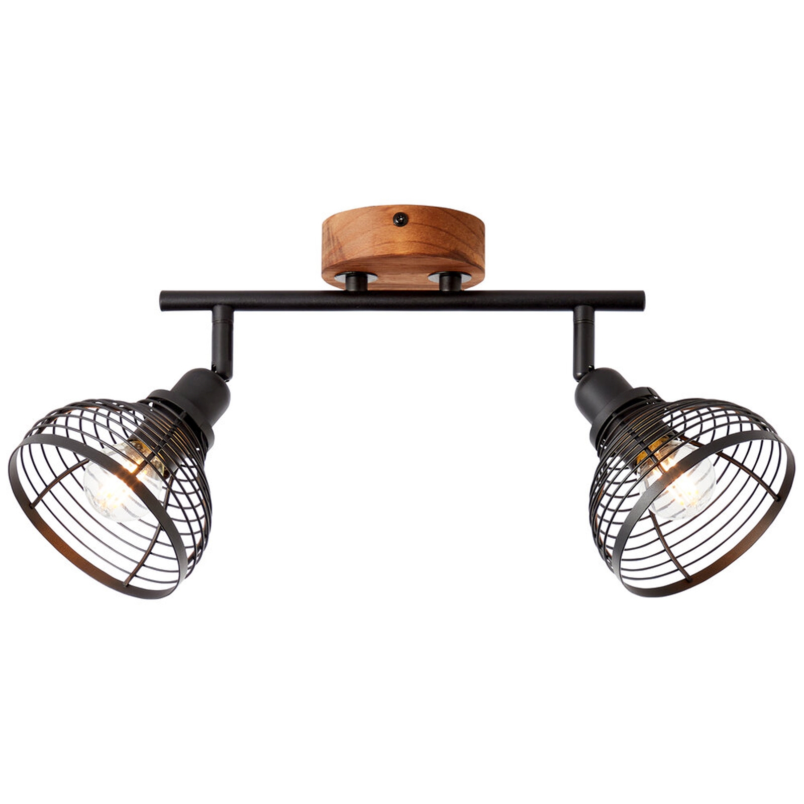 Deckenleuchte 16 x 17 x 33 cm Schwarz Holz Deckenlampe Kegel Vintage Industrial Harmonisch