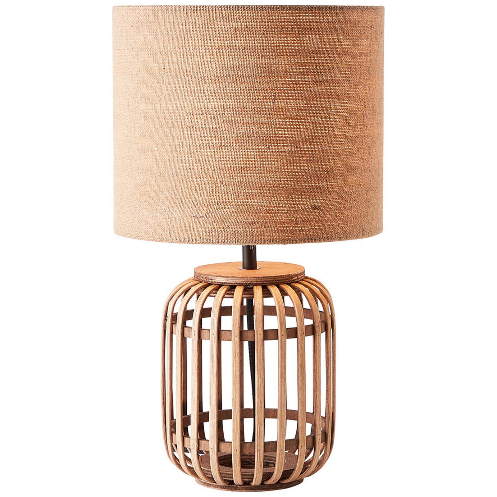 Tischleuchte 42.5 x 24 cm Braun Bambus Tischlampe Natürlich Boho Harmonisch