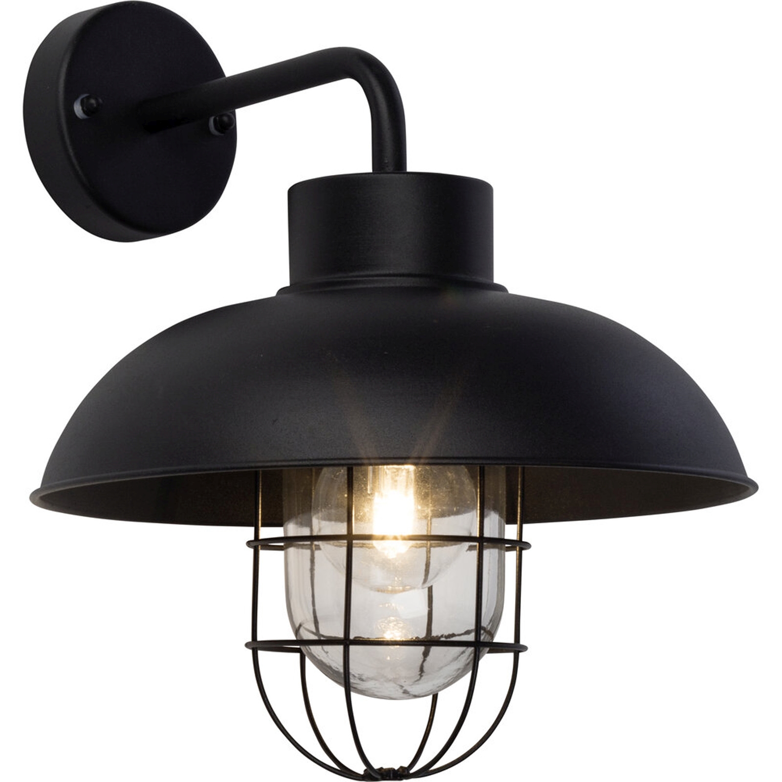 Wandleuchte 29 x 25 x 24 cm Schwarz Metall Wandlampe Kegel Modern Harmonisch