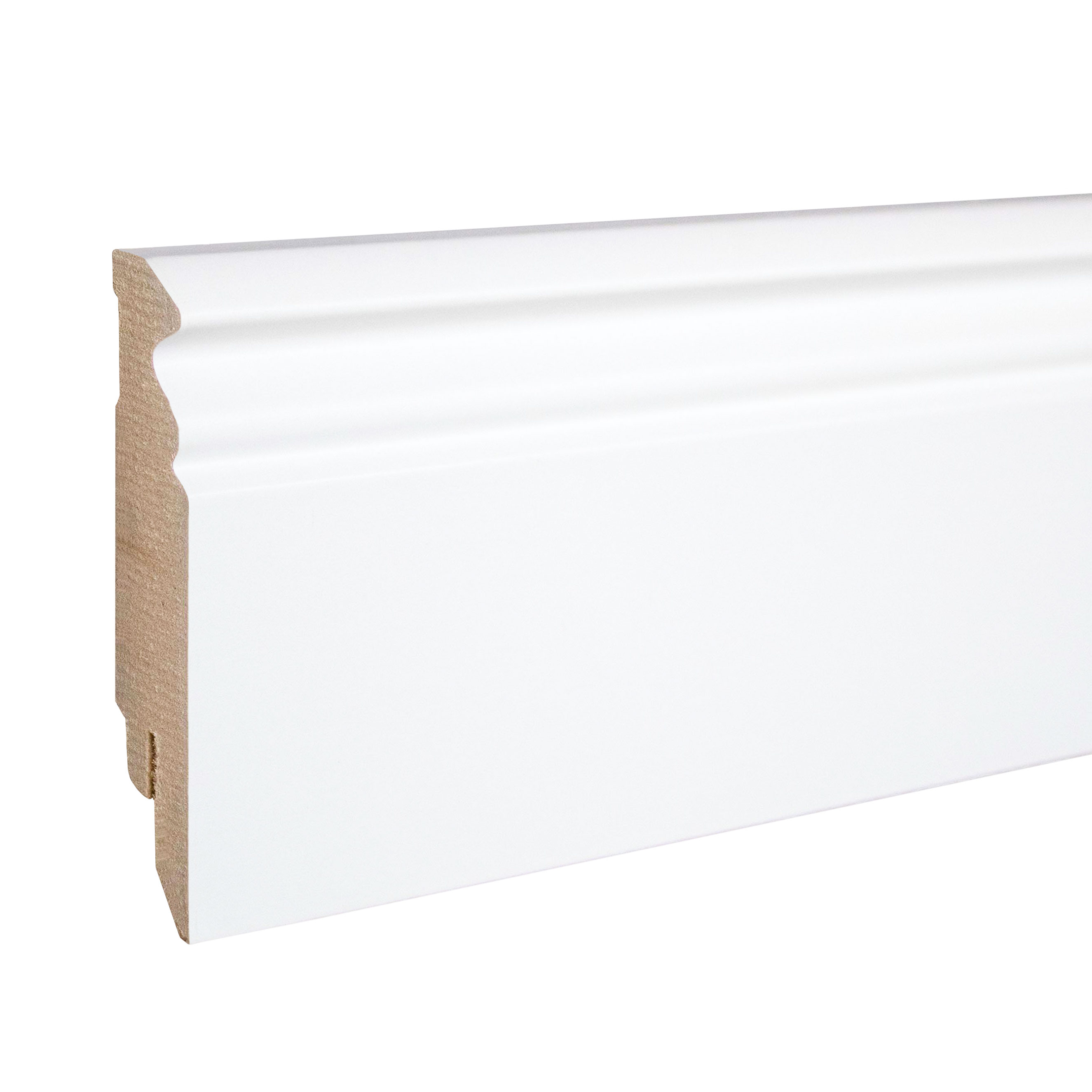 Südbrock Sockelleiste "Hameln" MDF 16 x 80 x 2500 mm Weiß Modern