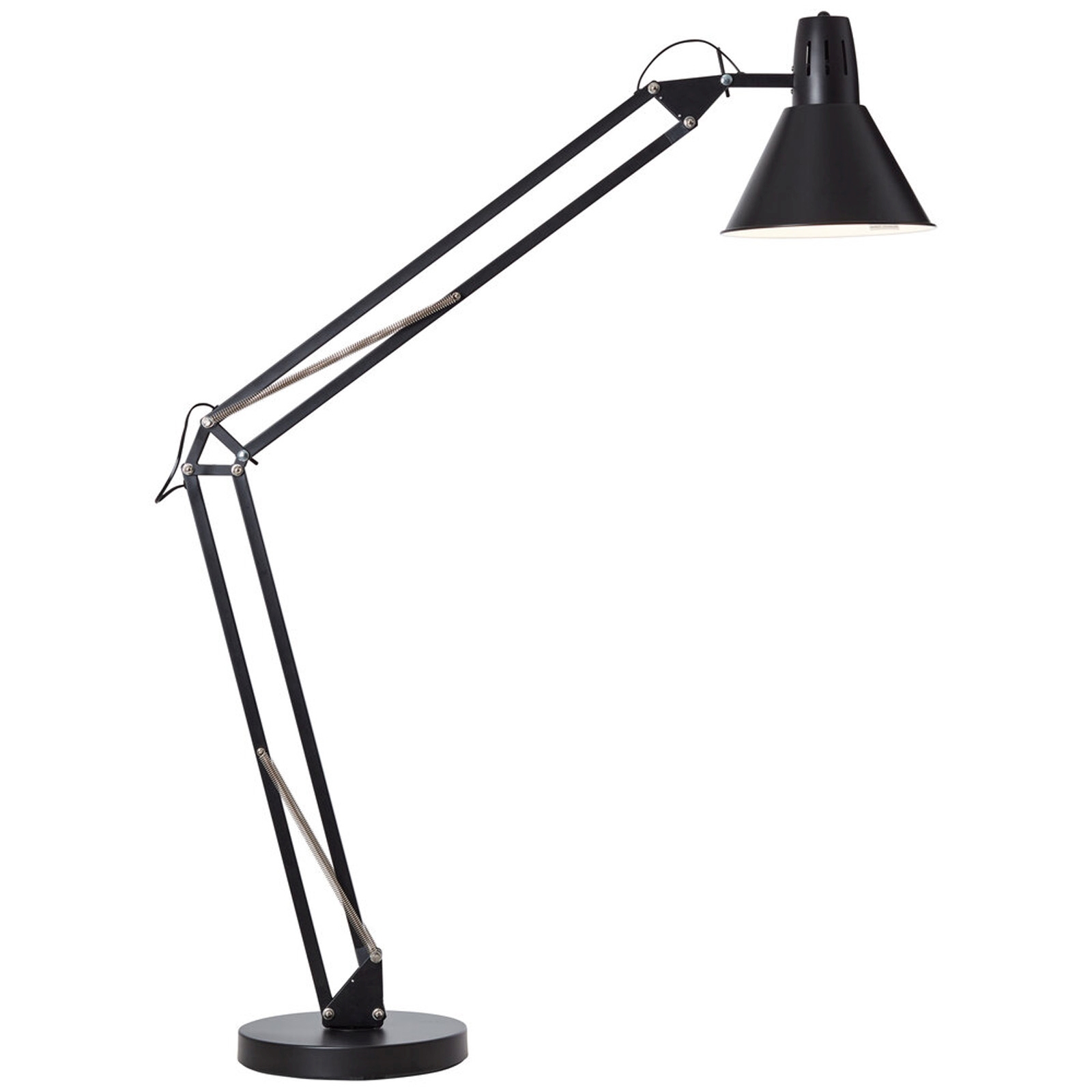 Stehleuchte 176 x 78 x 32 cm Schwarz Metall Stehlampe Kegel Vintage Retro Harmonisch