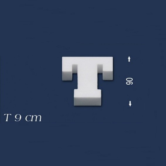 Wiesemann | Deko Buchstabe "T" | Polystyrol | Höhe: 90 mm | Styropor Buchstabe | 3D Buchstabe